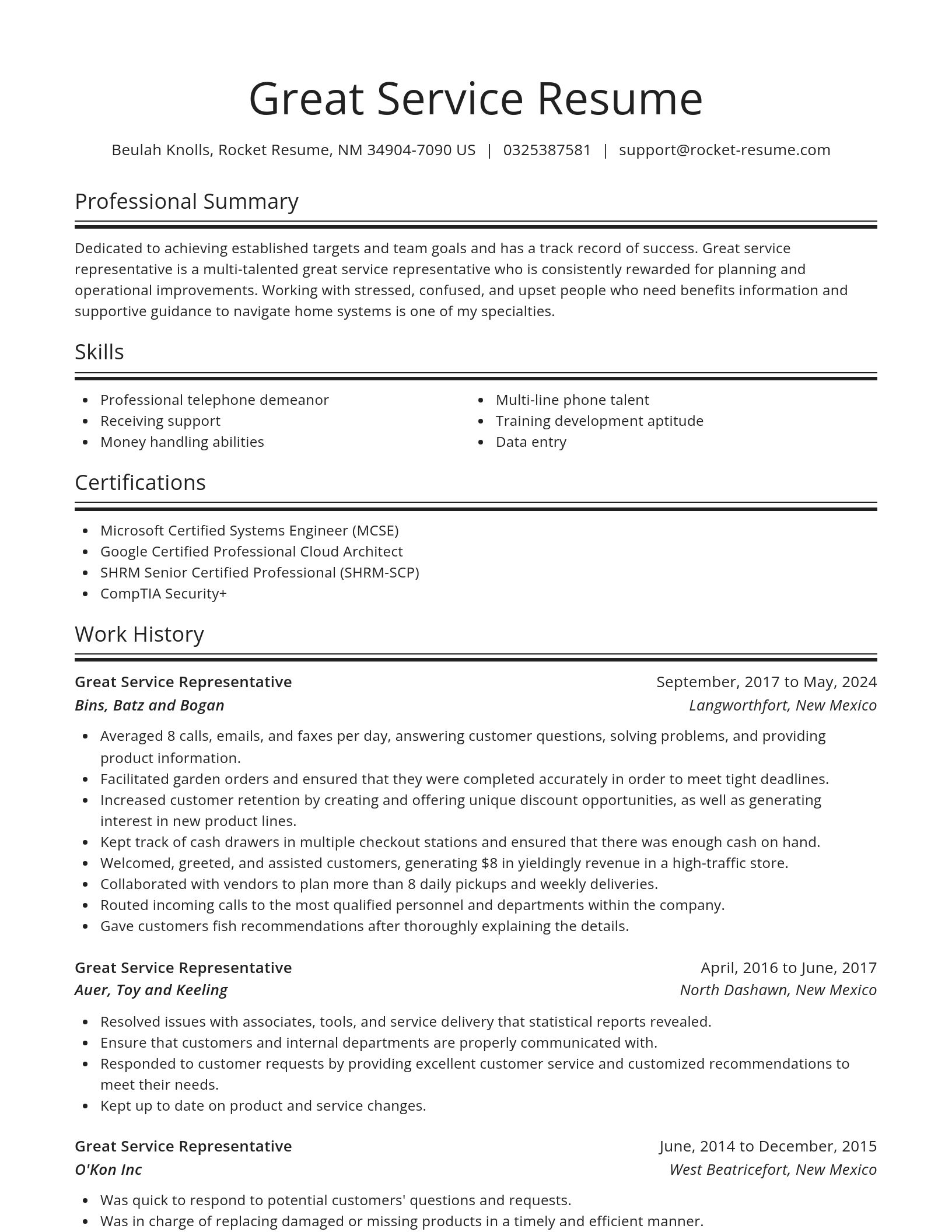 Spotlight resume template