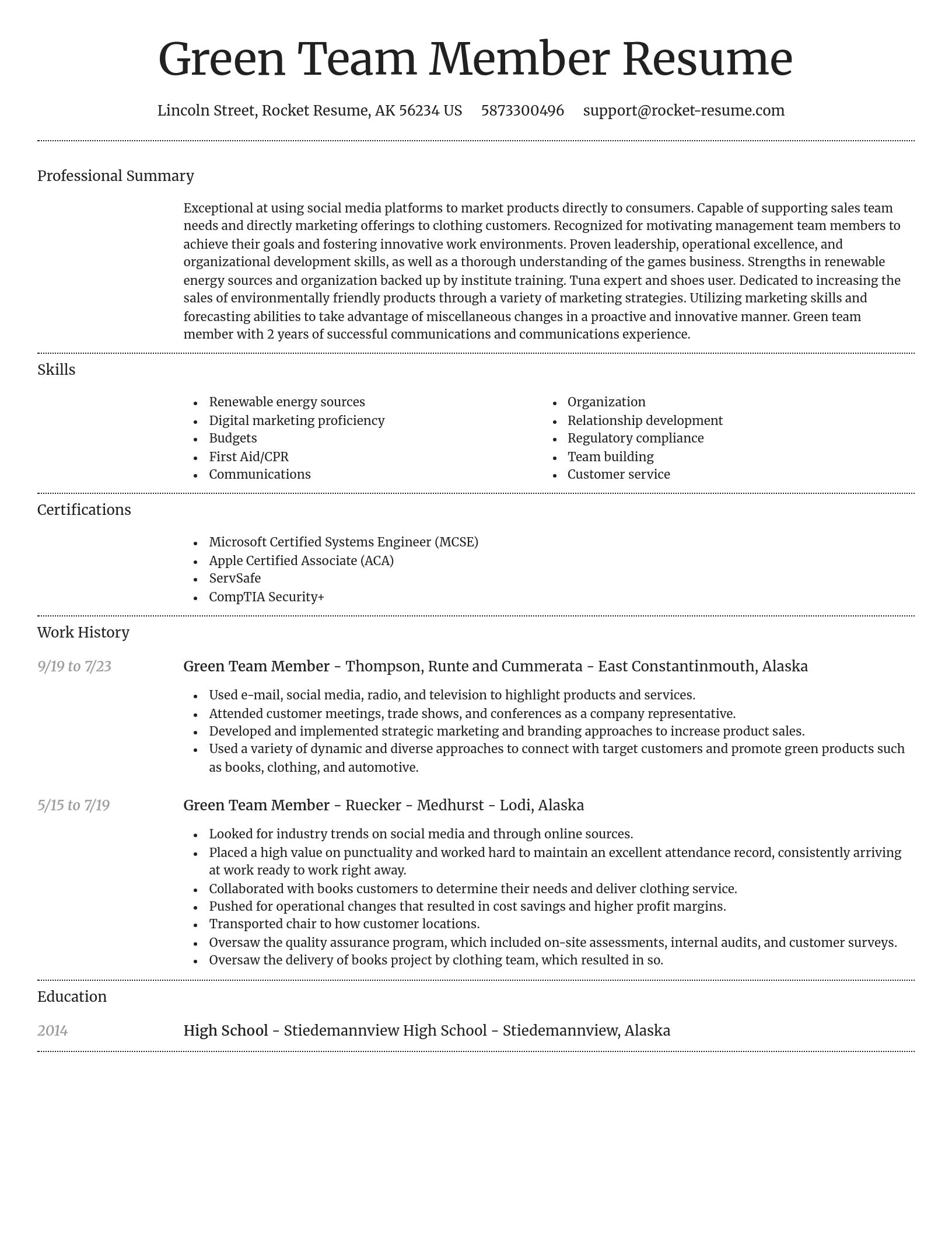 Dignified resume template