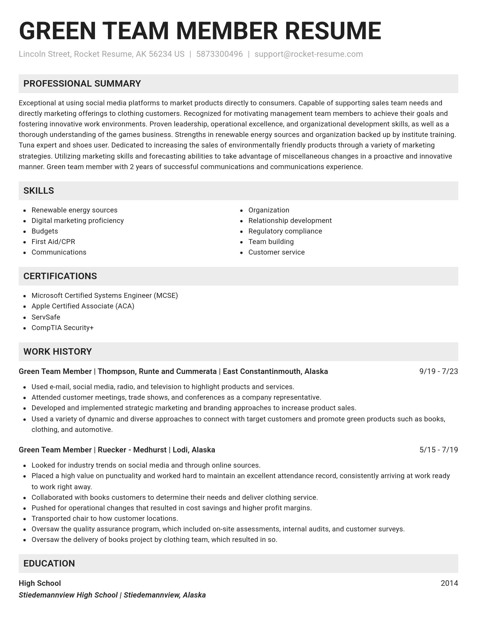 Genius resume template
