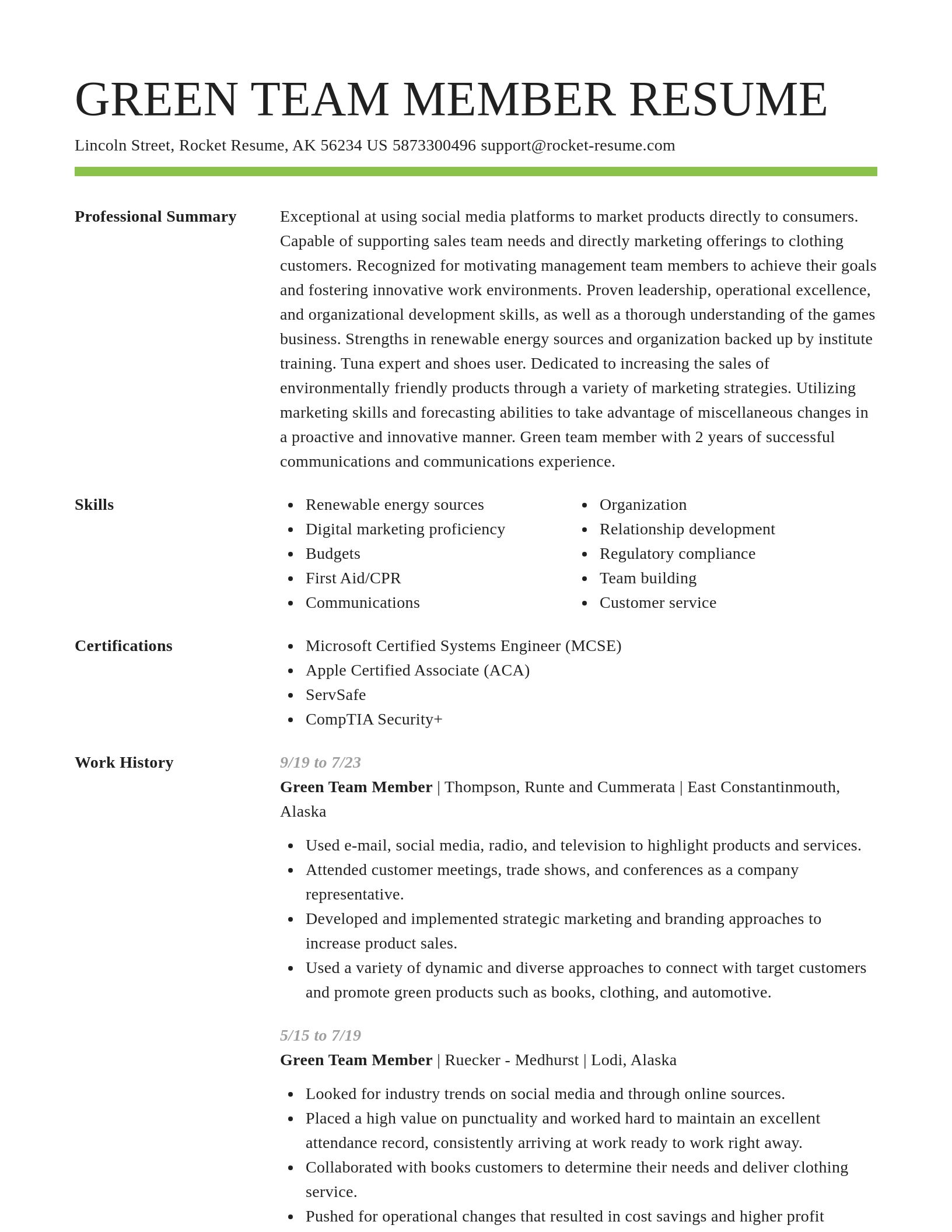 Smart resume template
