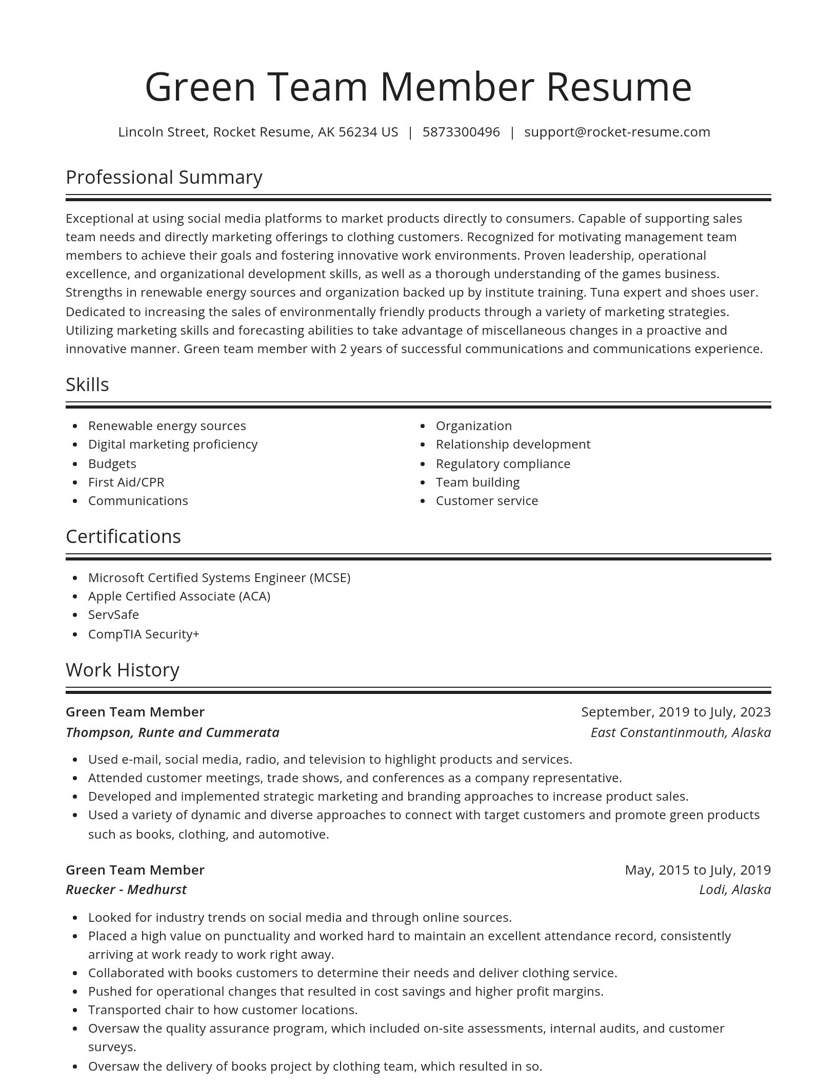 Spotlight resume template