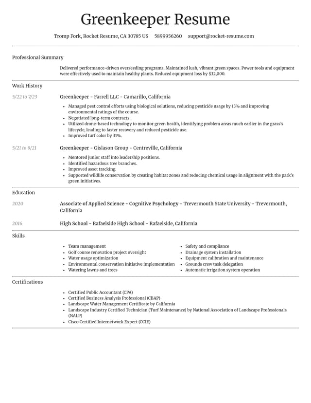 Dignified resume template