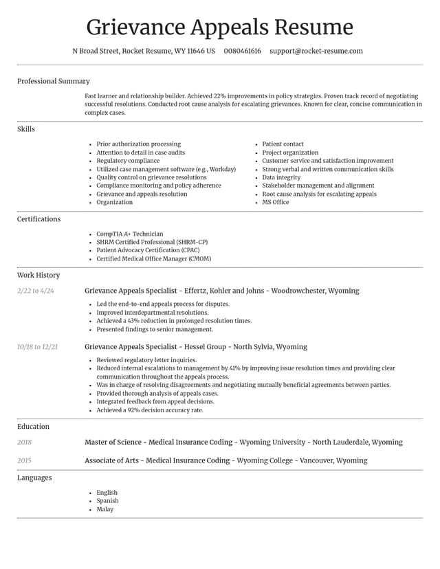 Dignified resume template