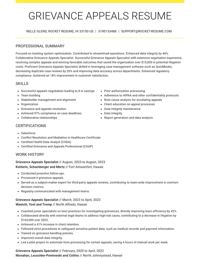 Grand resume template