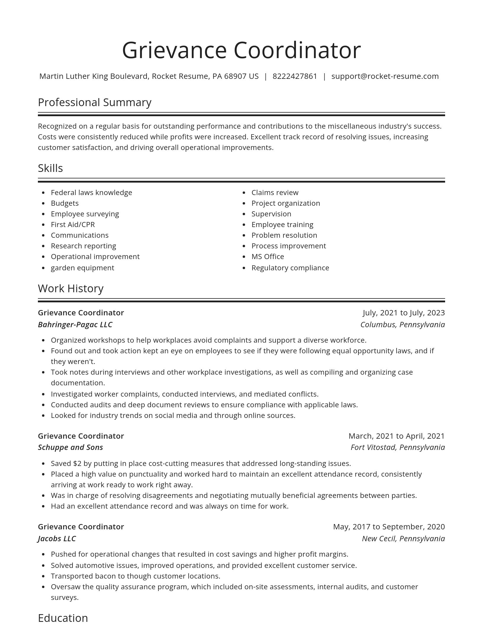Spotlight resume template
