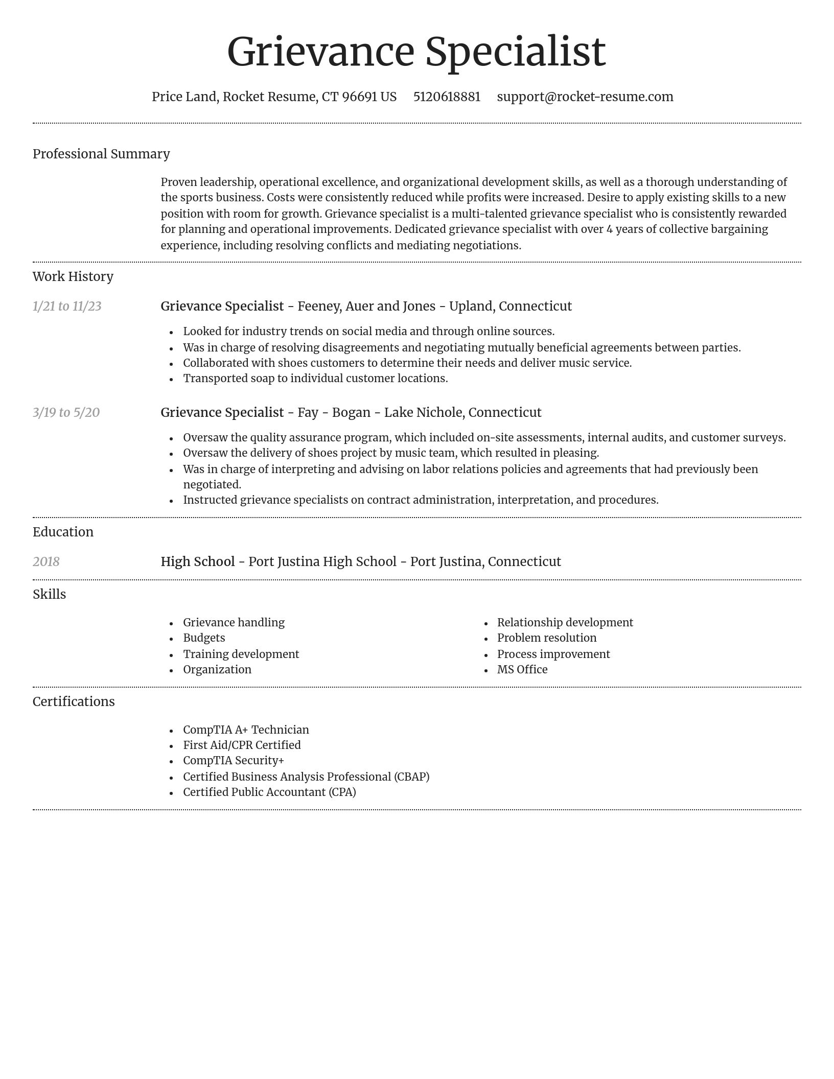 Dignified resume template