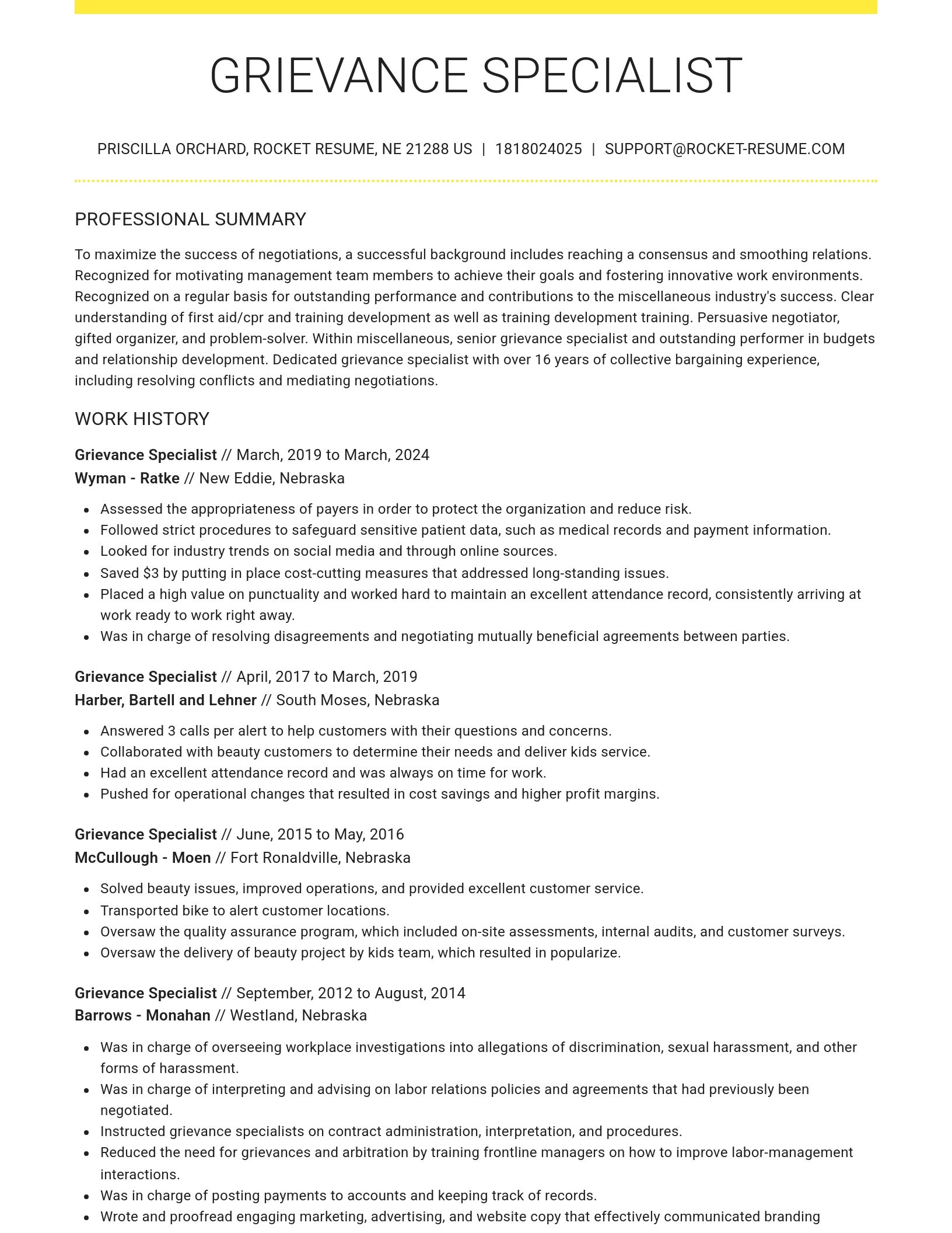 Grand resume template