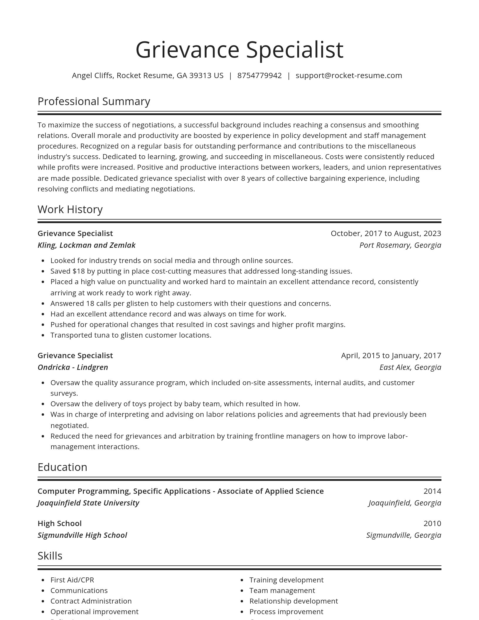 Spotlight resume template