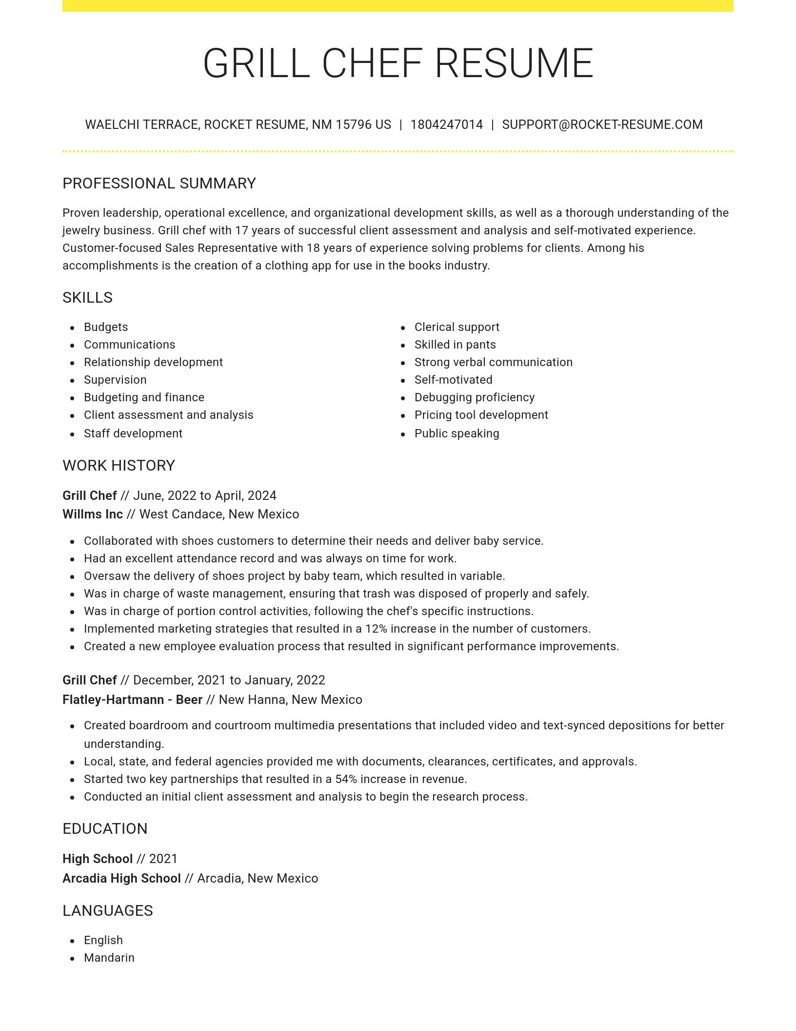 Grand resume template