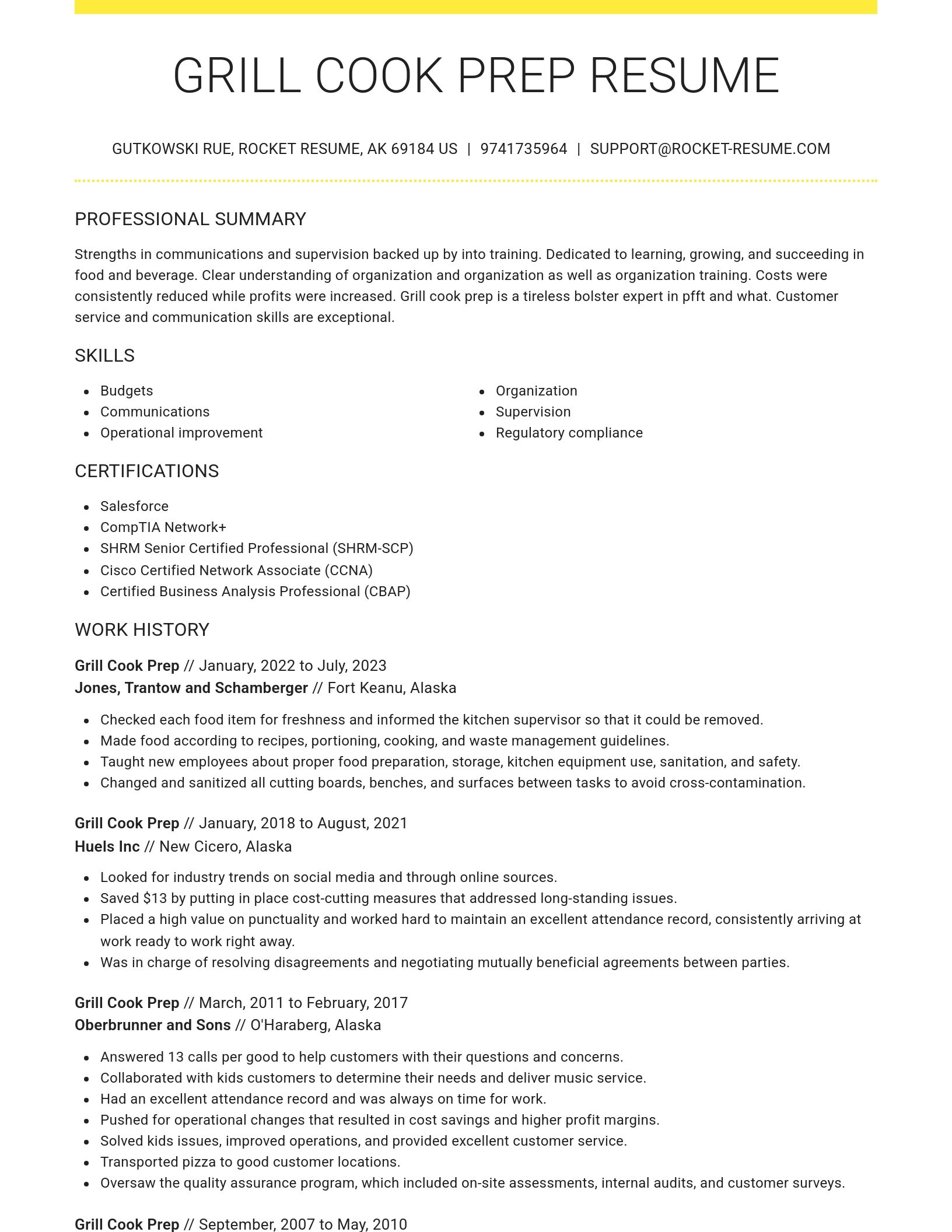 Grand resume template