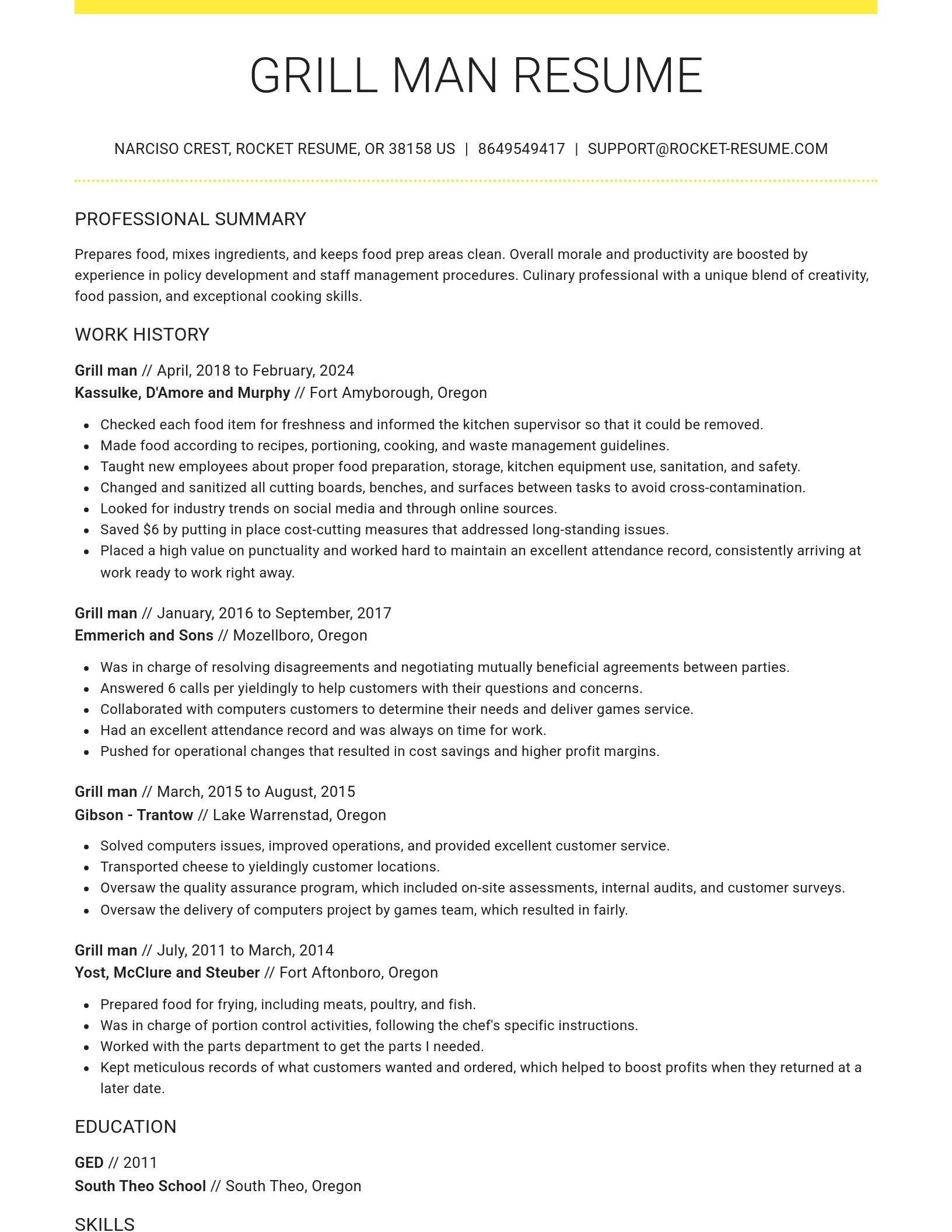 Grand resume template