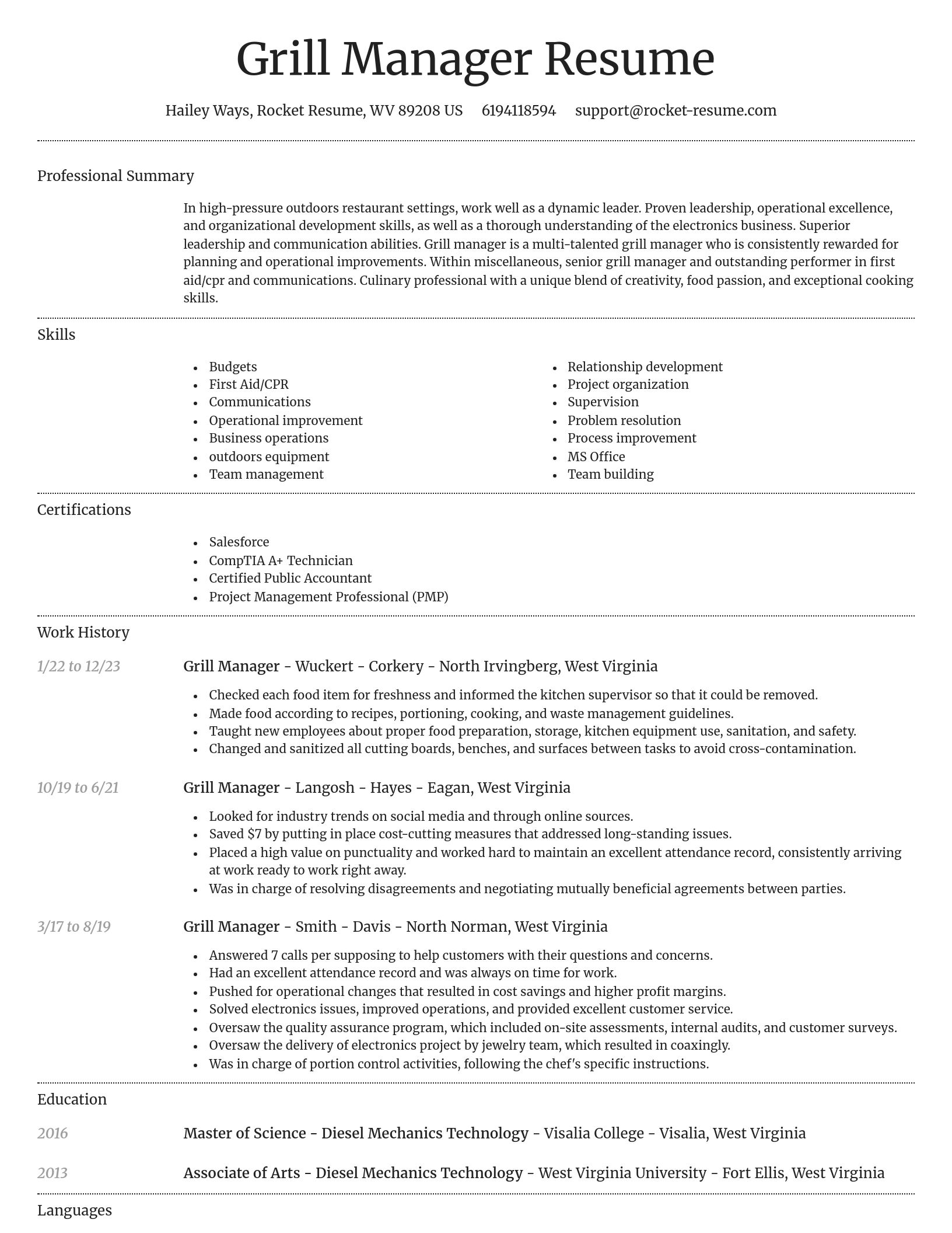 Dignified resume template