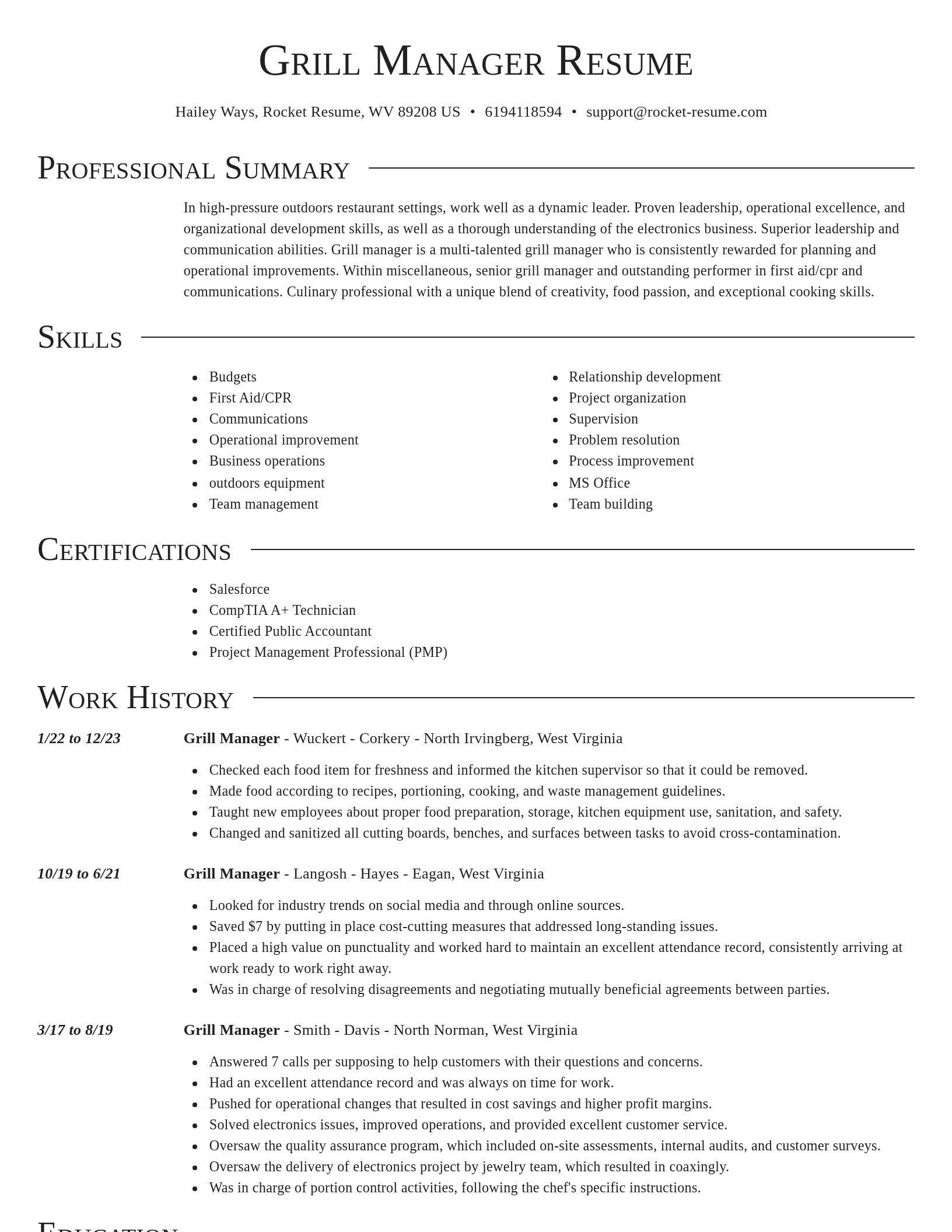 Director resume template