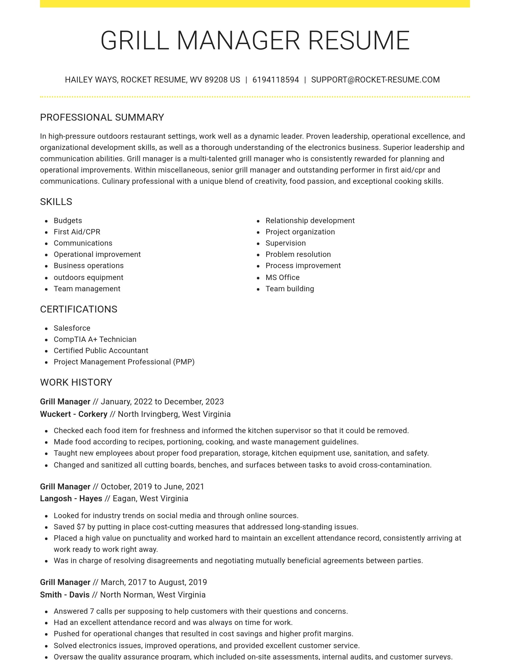 Grand resume template