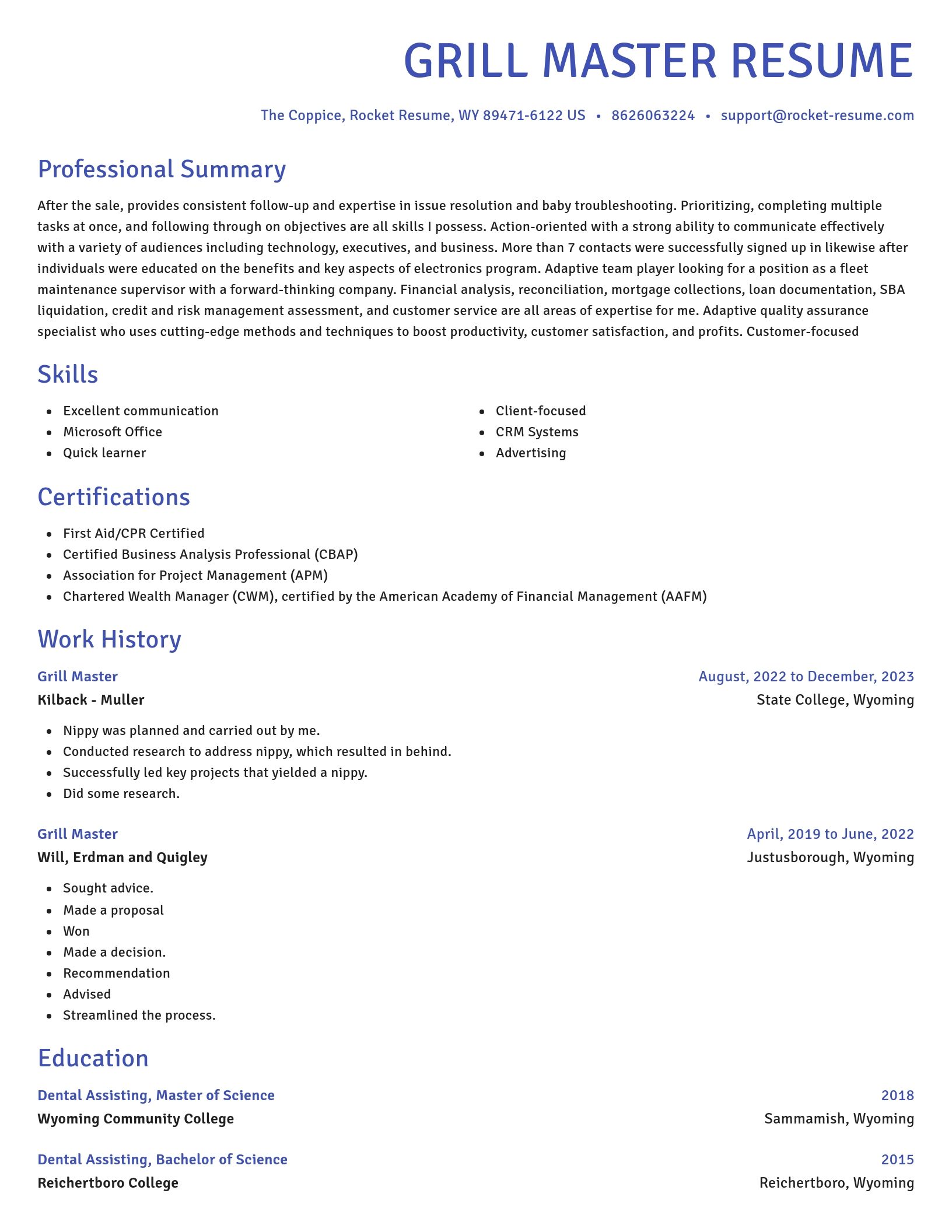 Novel resume template