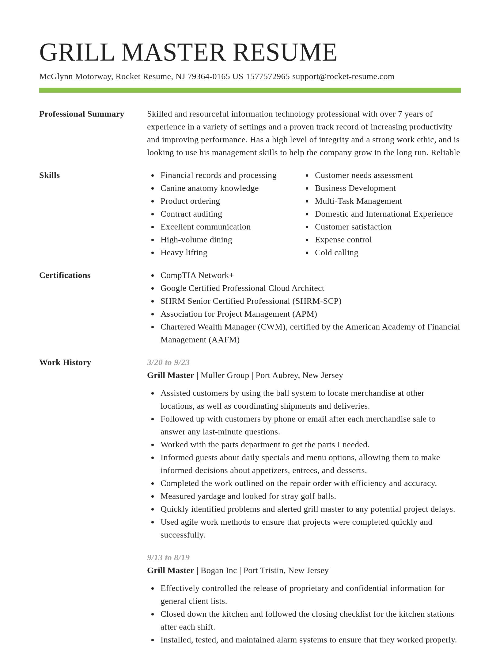 Smart resume template