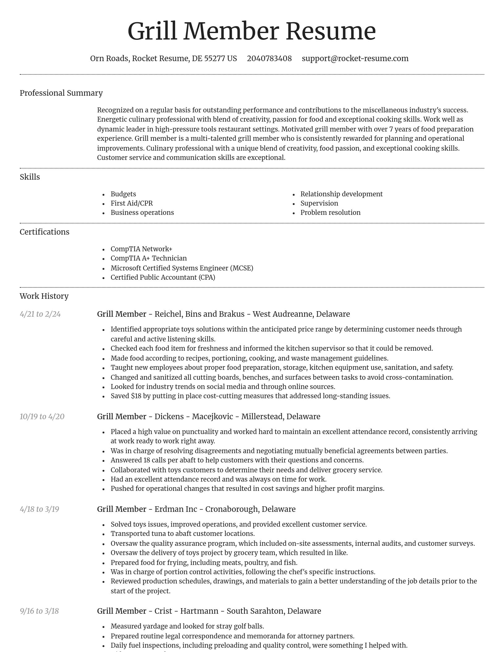 Dignified resume template
