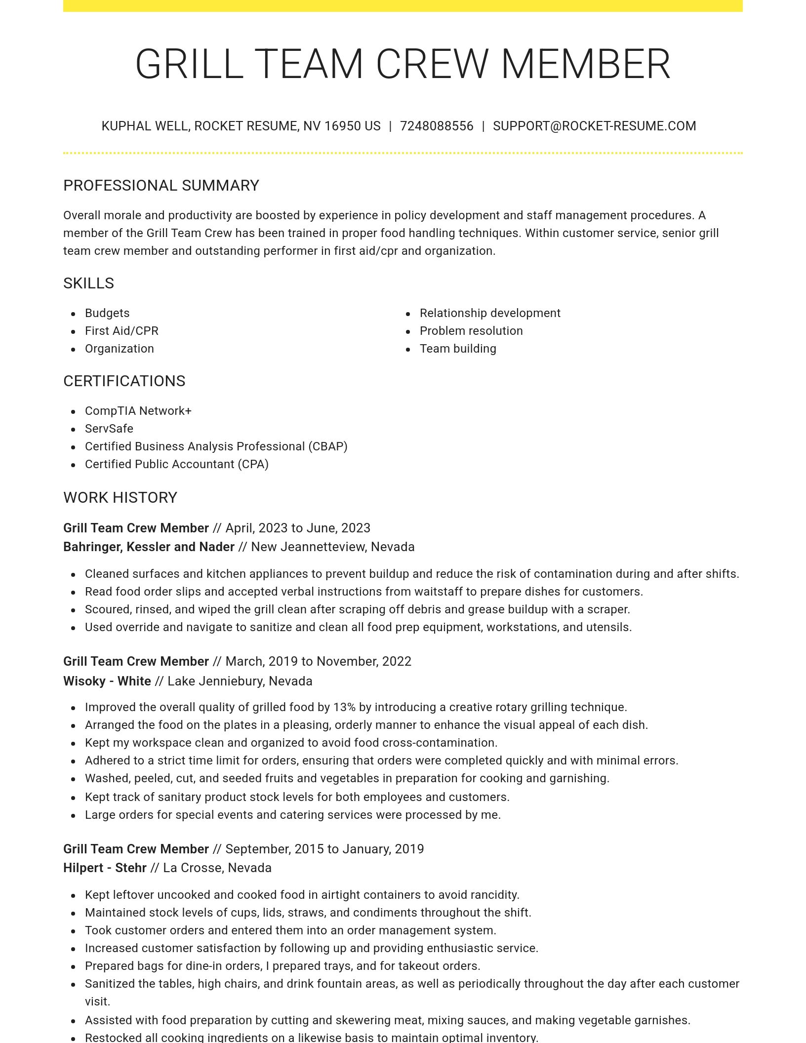 Grand resume template