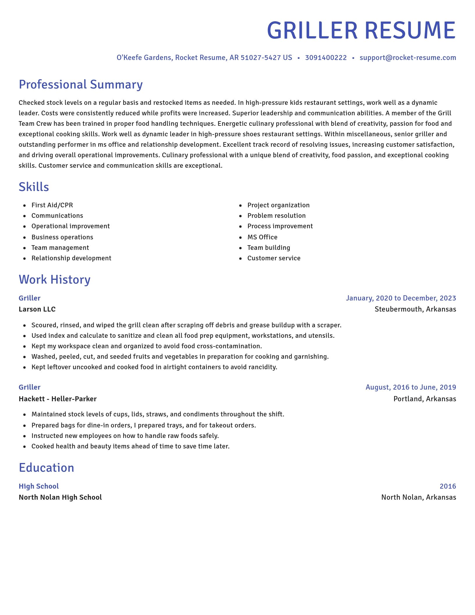 Novel resume template