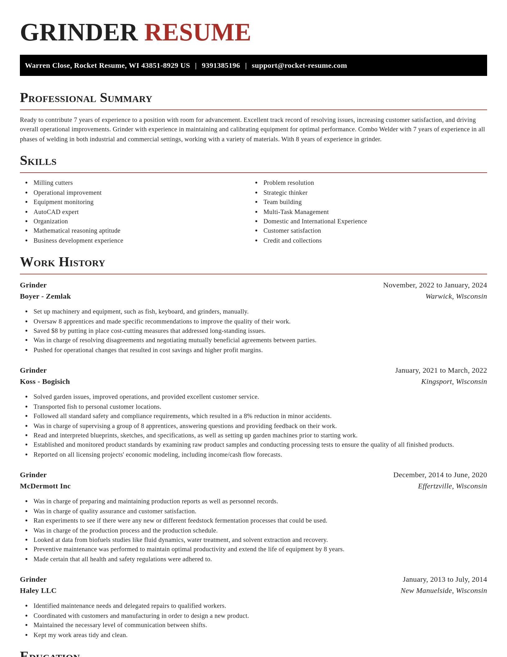 Exquisite resume template