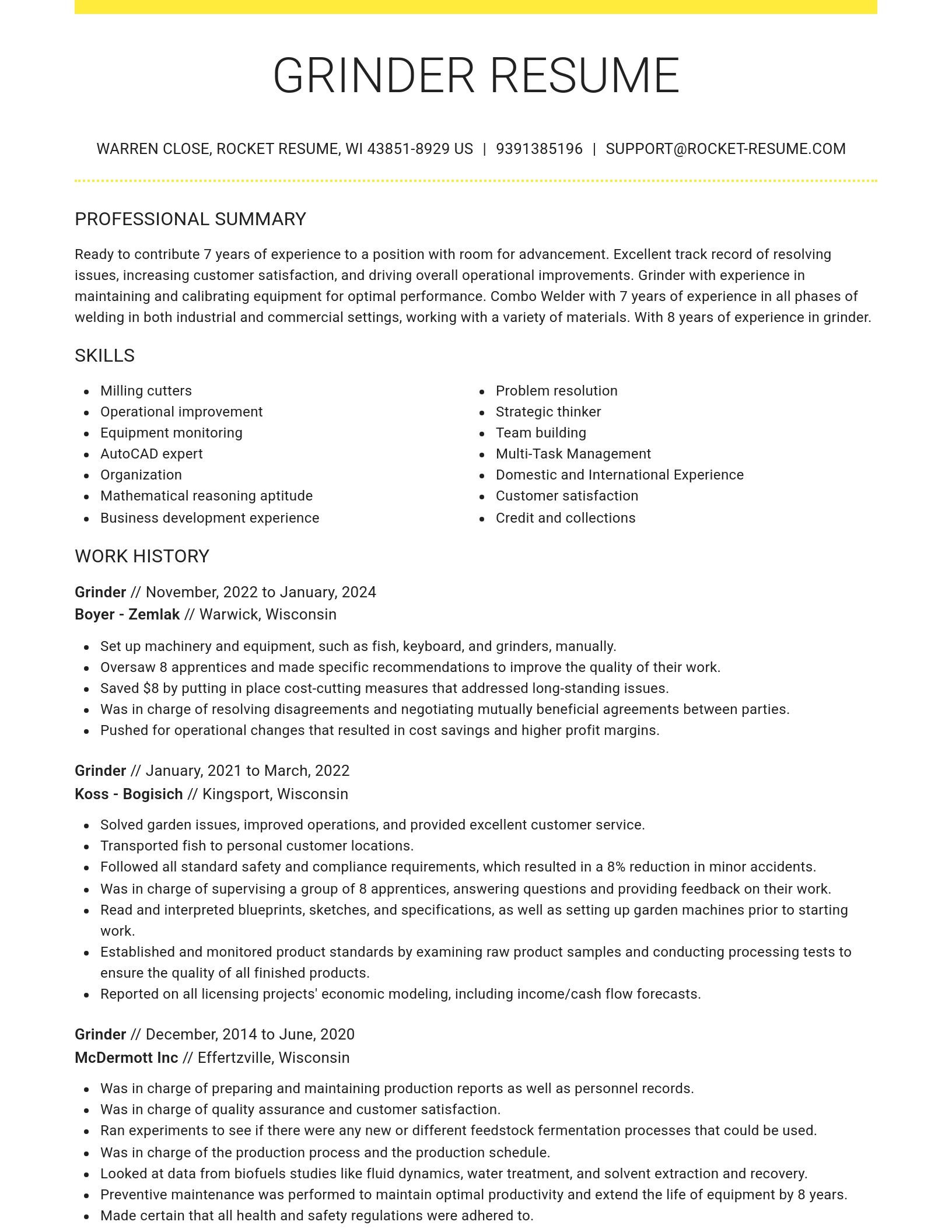 Grand resume template