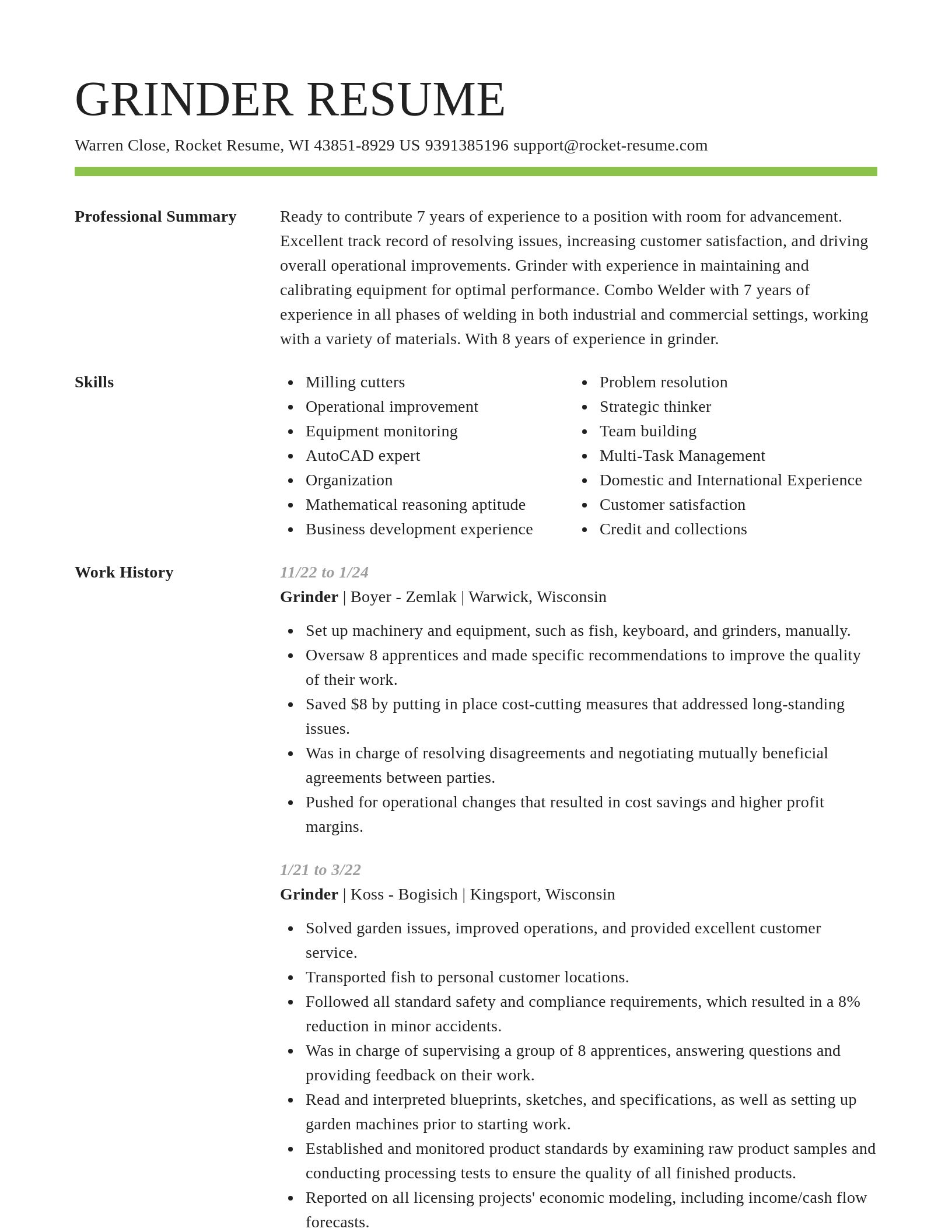 Smart resume template