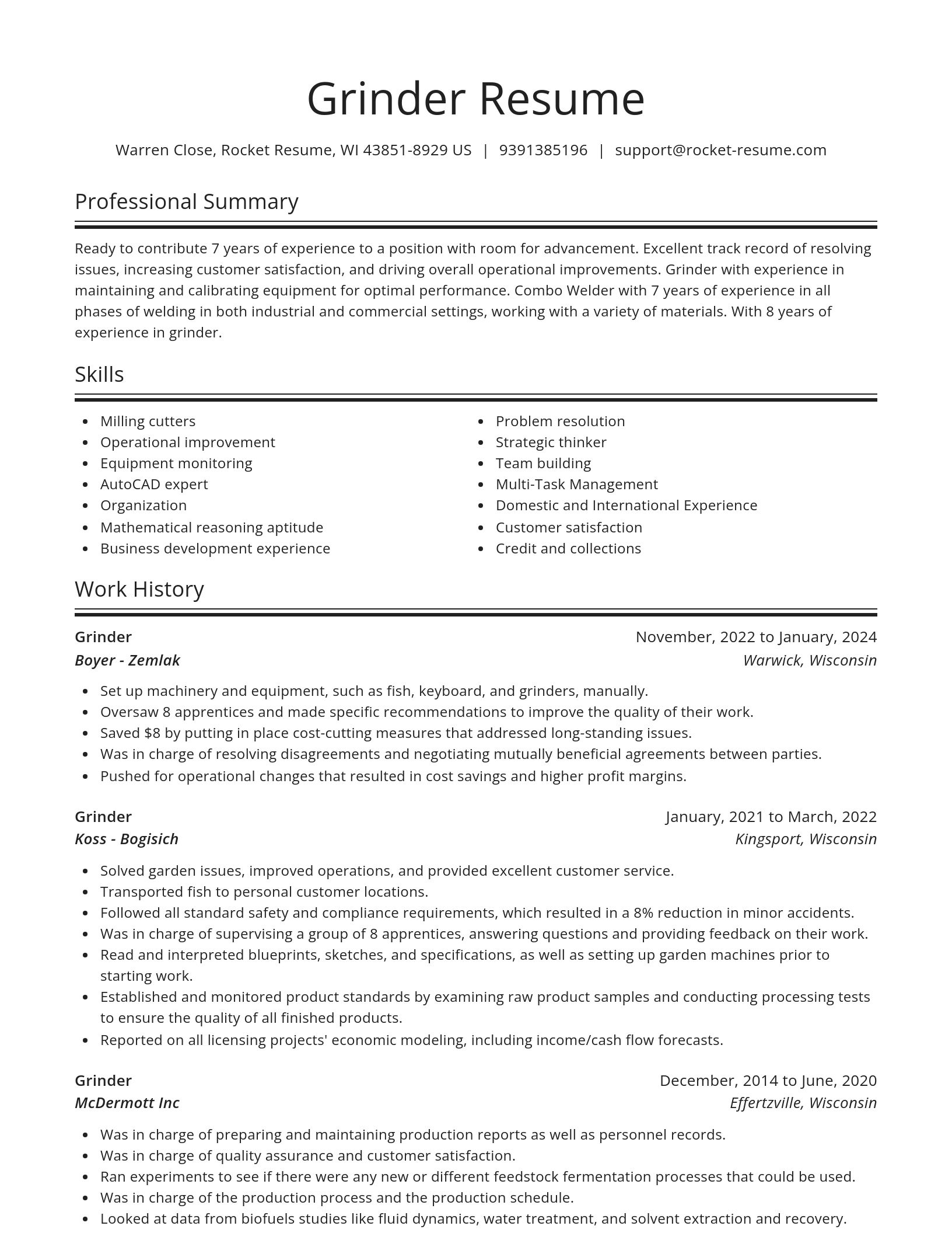 Spotlight resume template