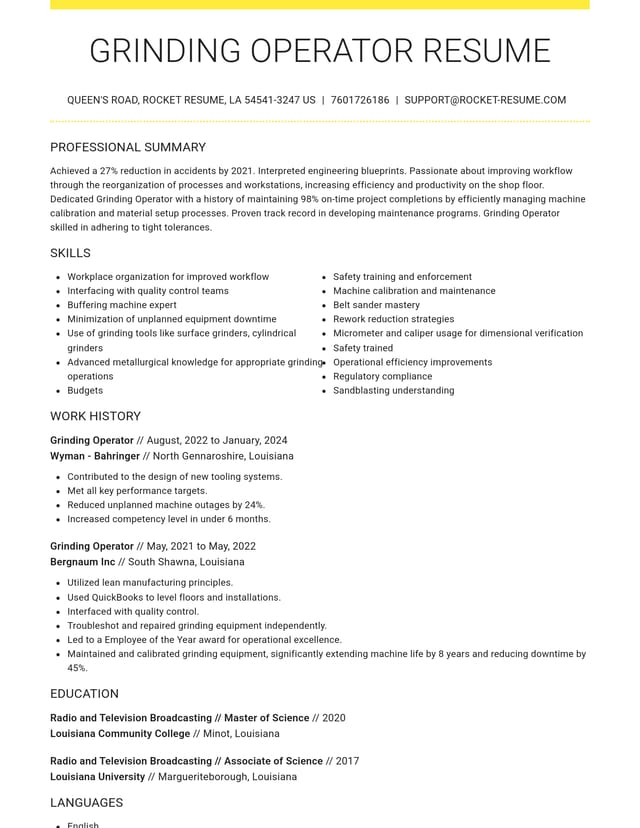 Grand resume template