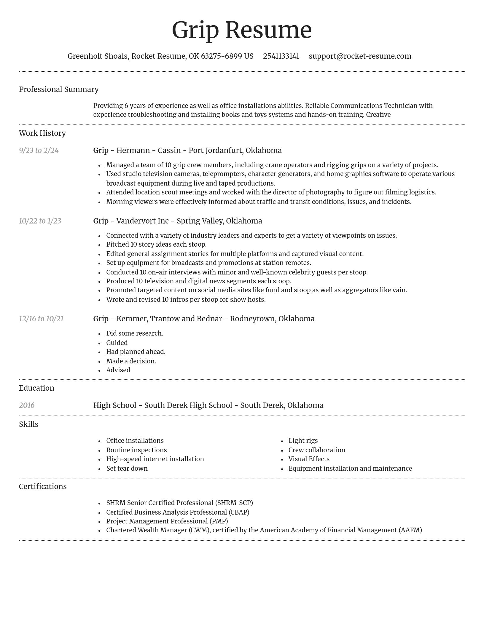 Dignified resume template