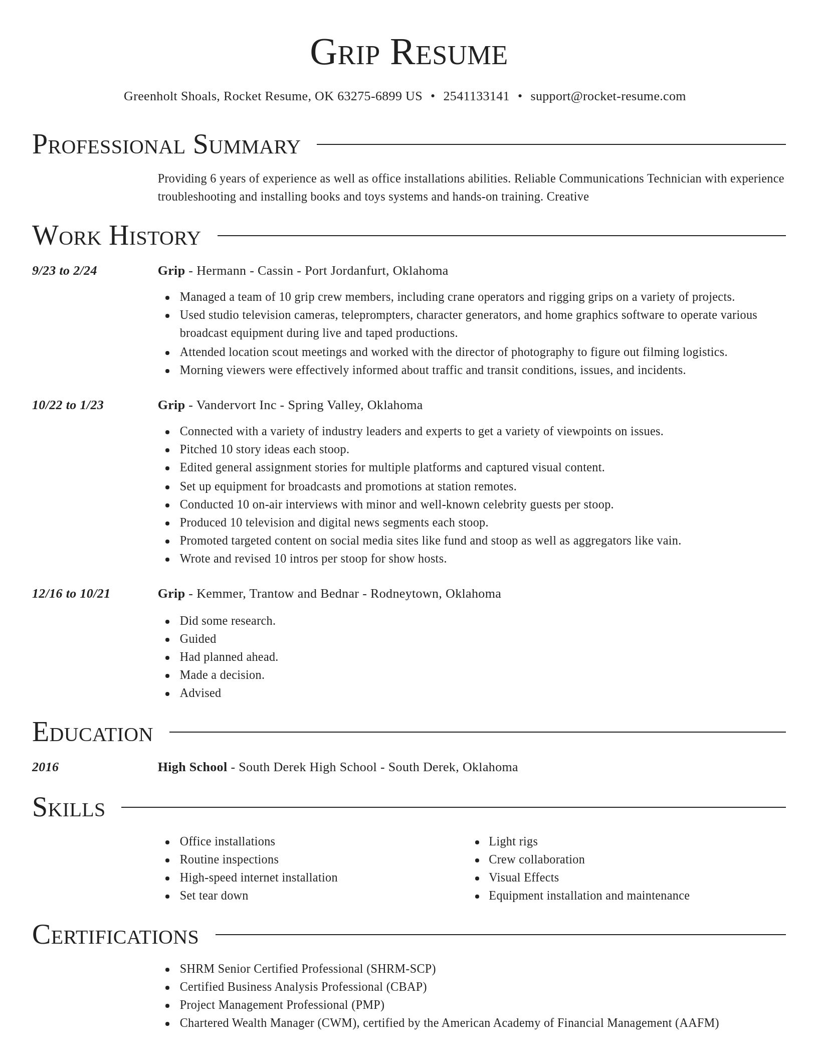 Director resume template