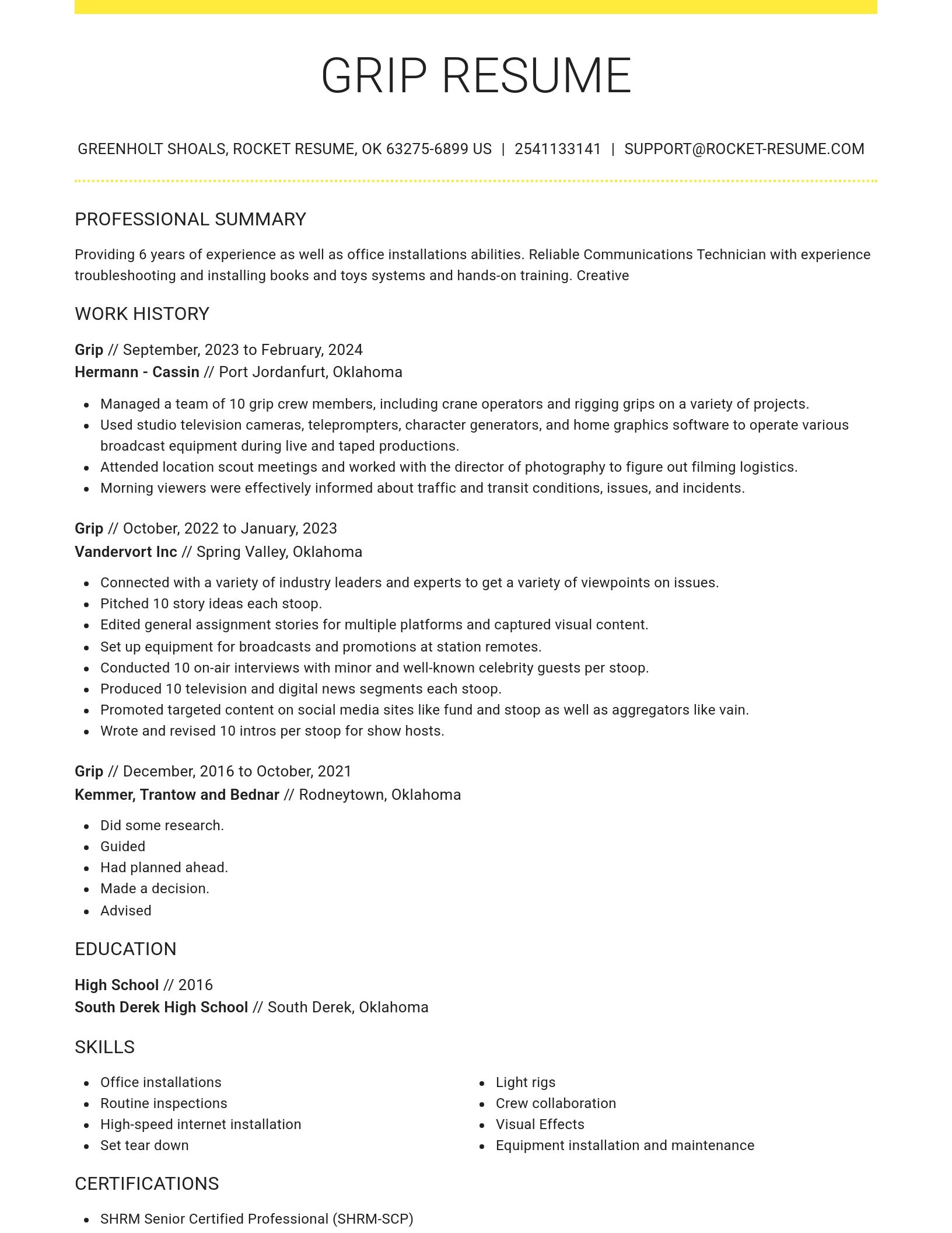 Grand resume template