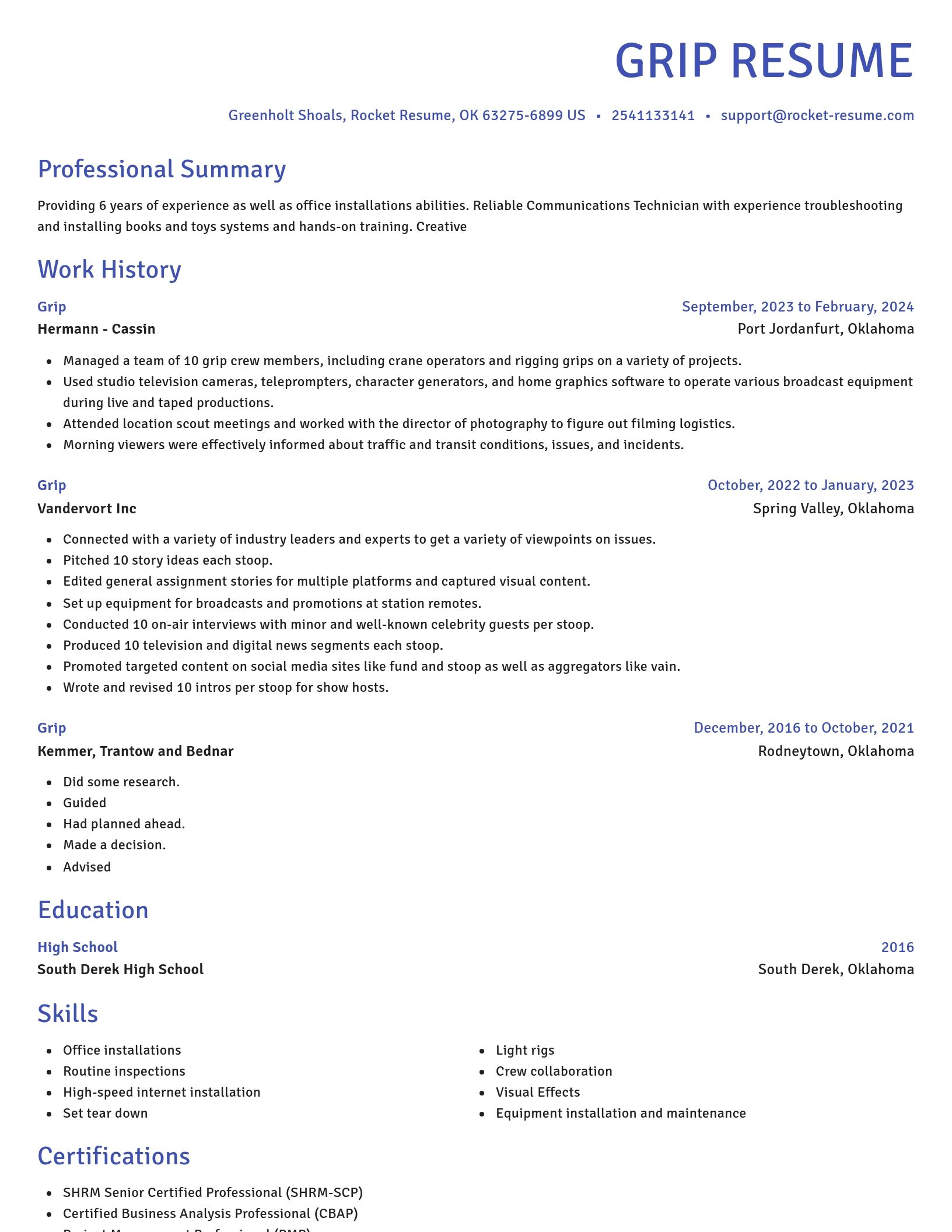 Novel resume template