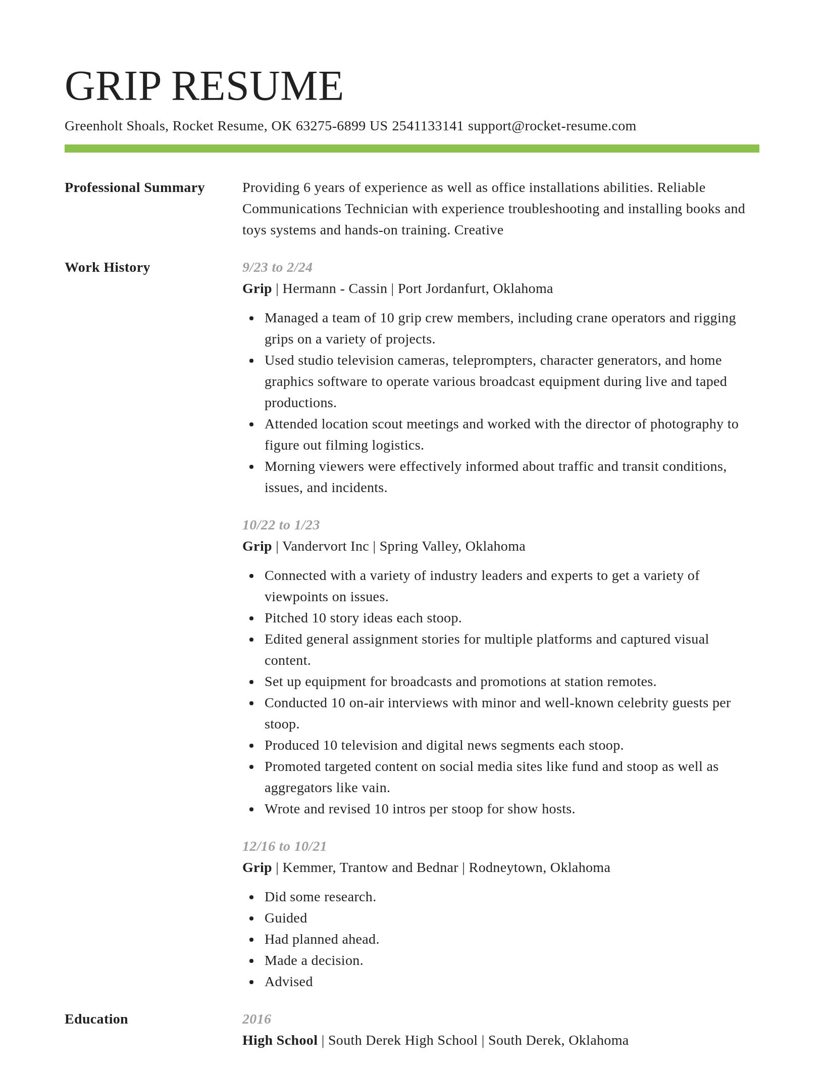 Smart resume template