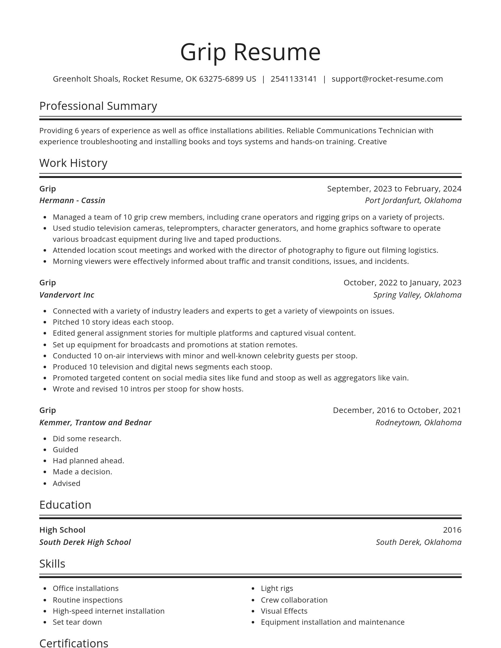 Spotlight resume template