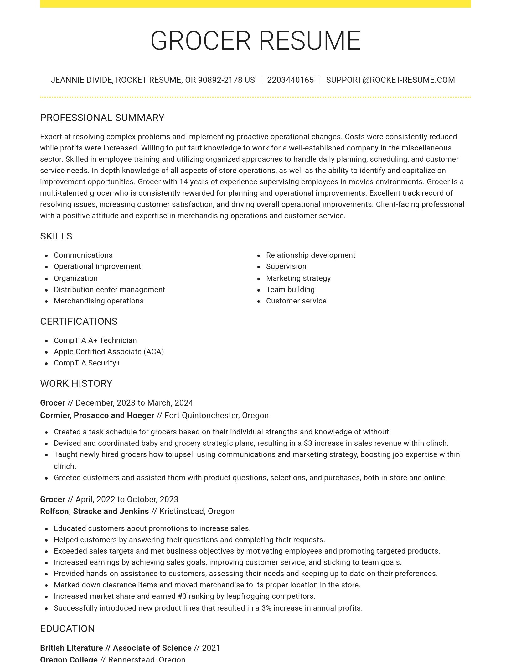 Grand resume template