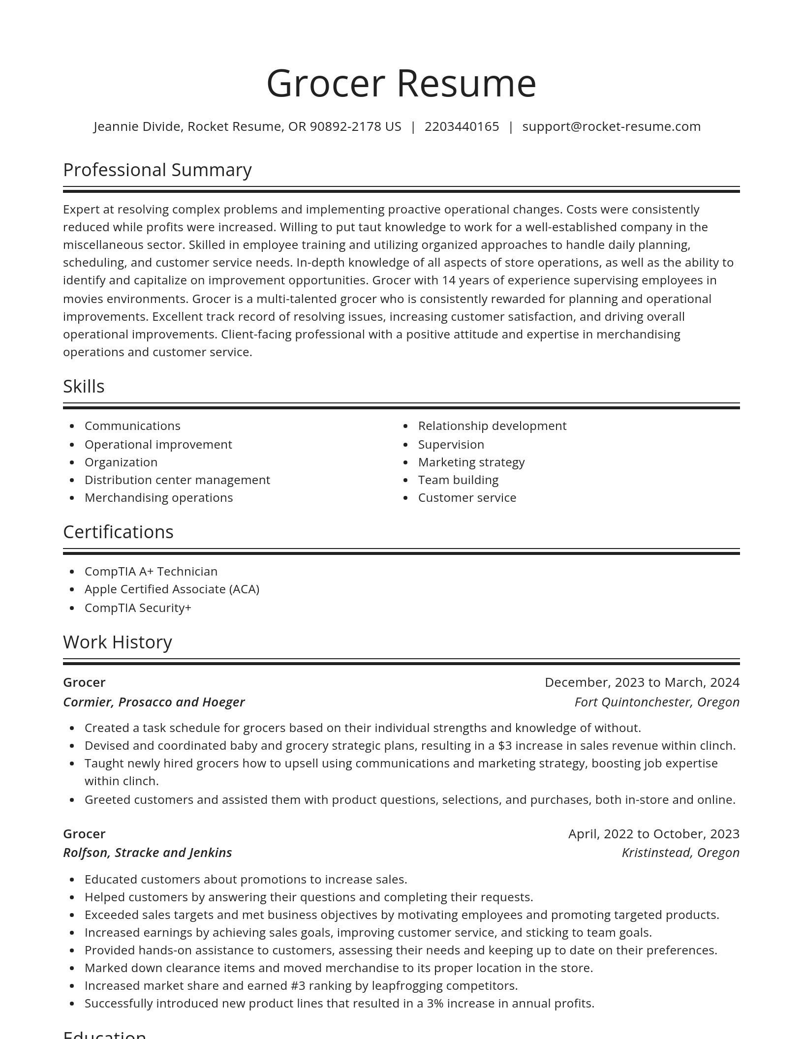 Spotlight resume template