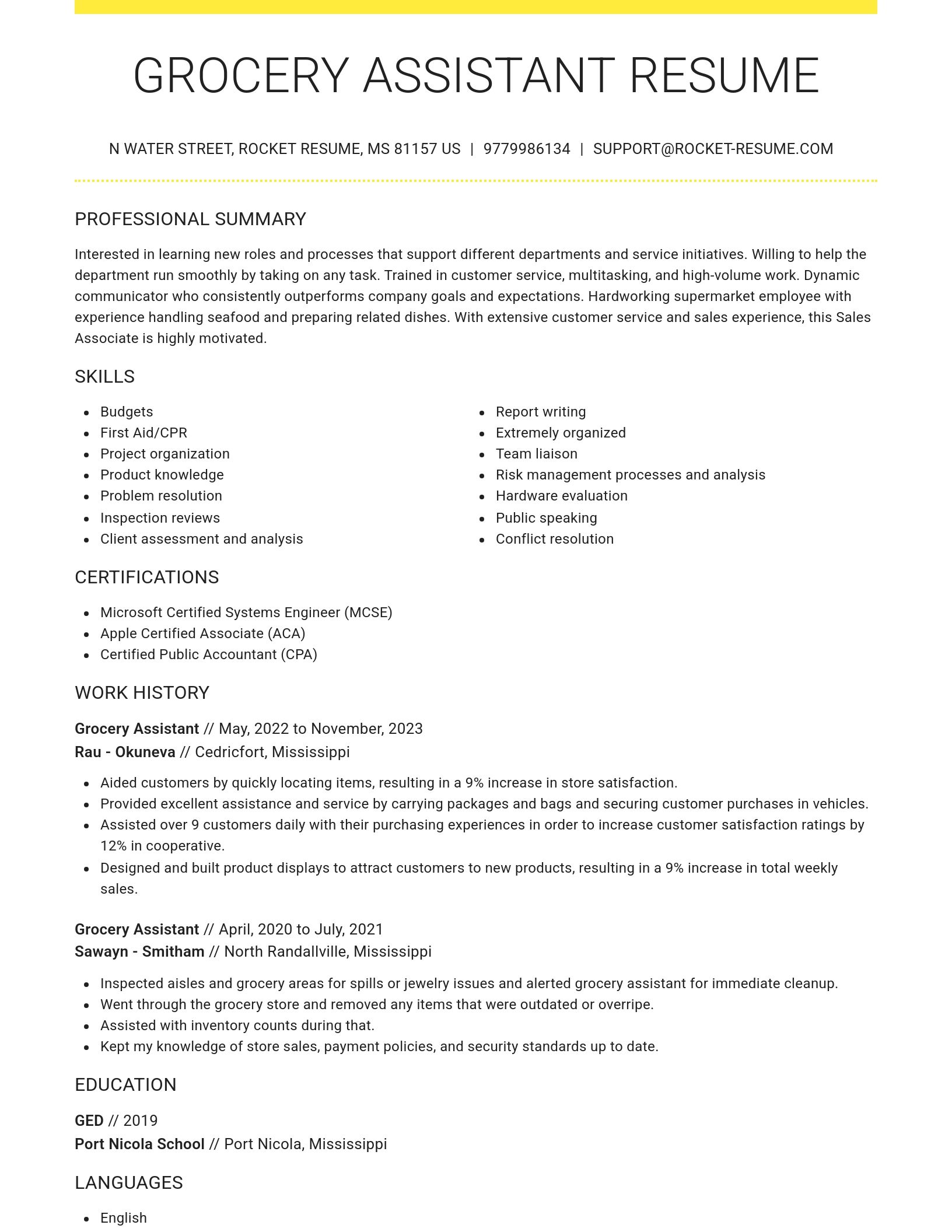Grand resume template