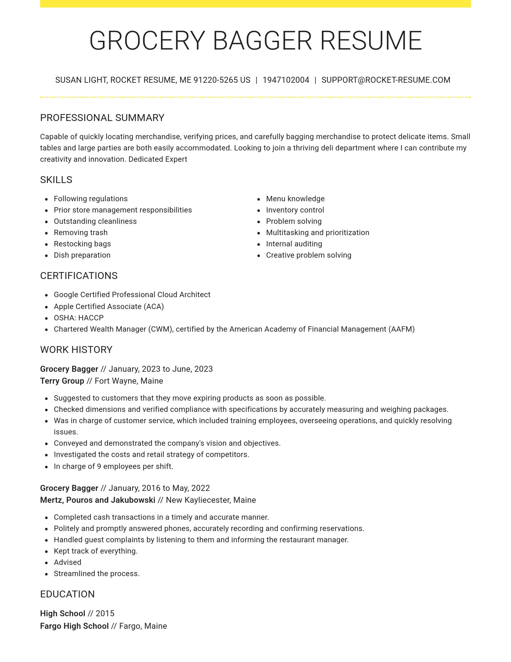 Grand resume template