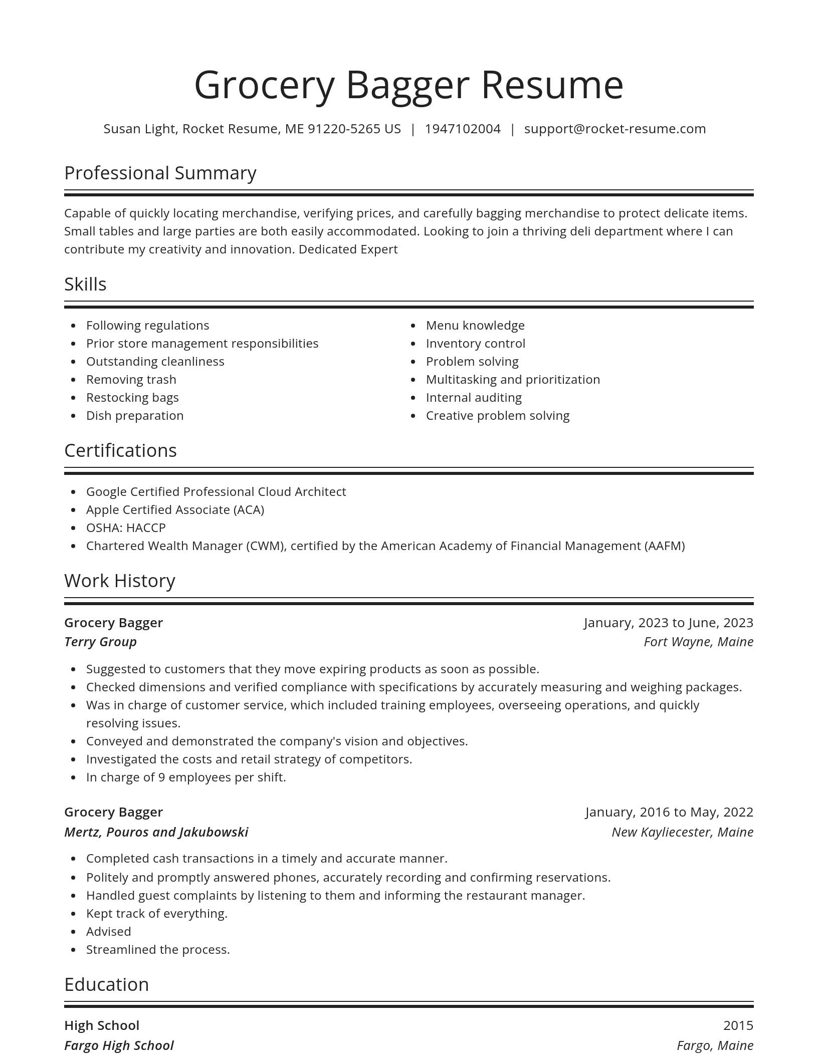 Spotlight resume template