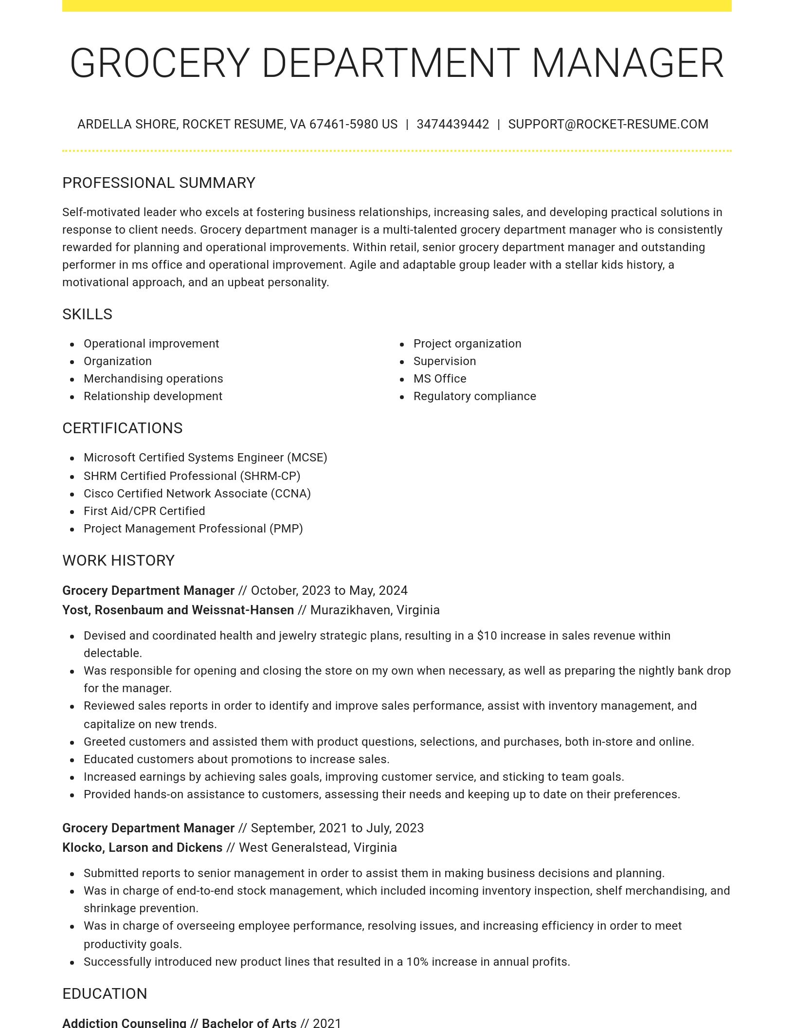 Grand resume template