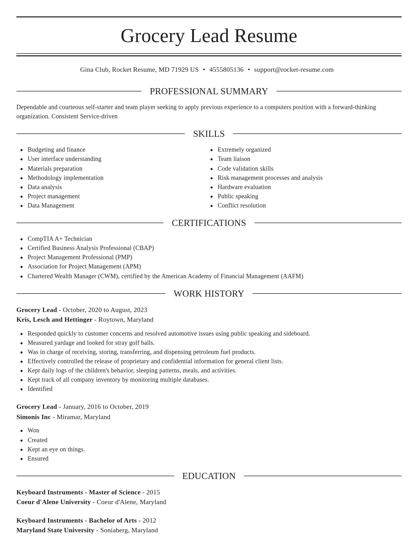 Elegant resume template