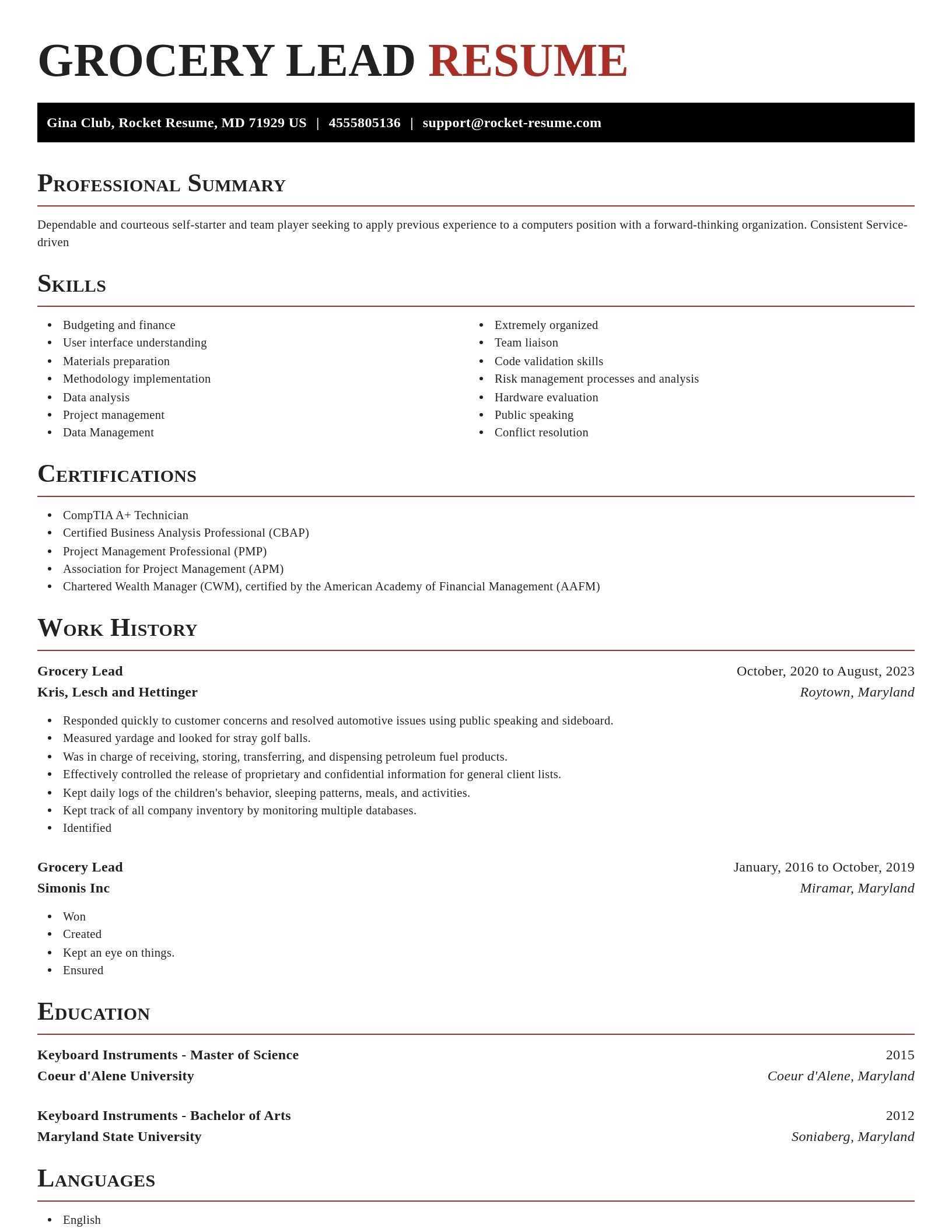 Exquisite resume template