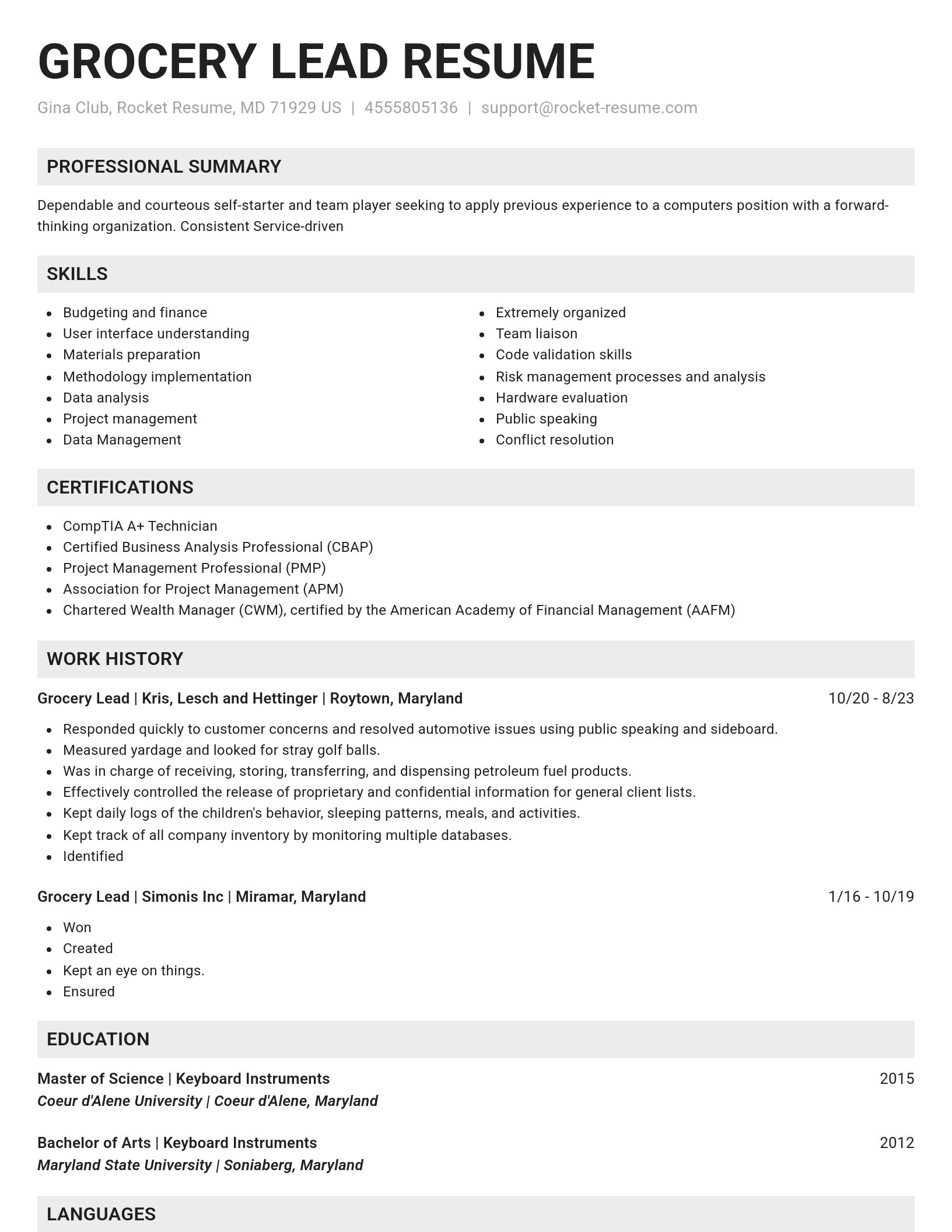 Genius resume template