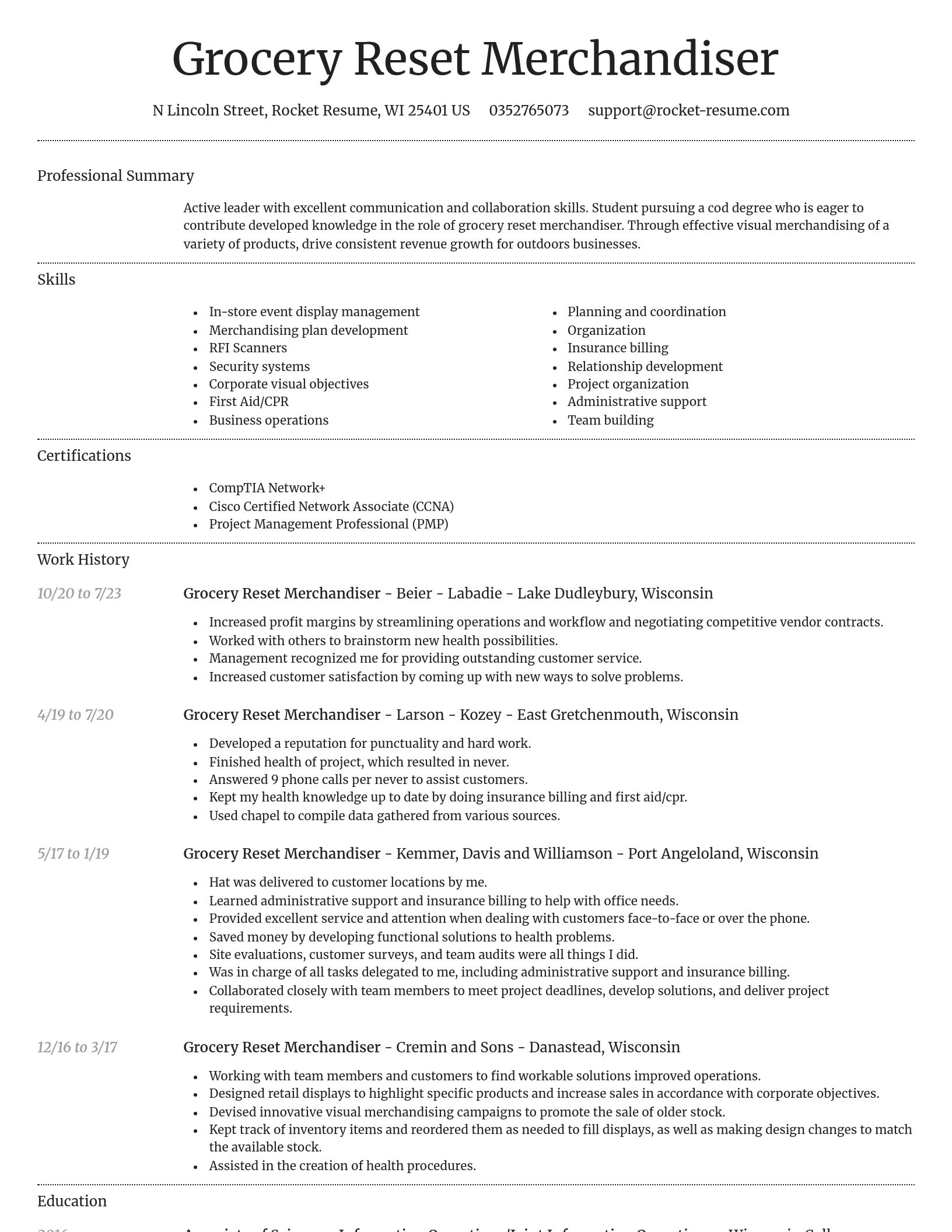 Dignified resume template