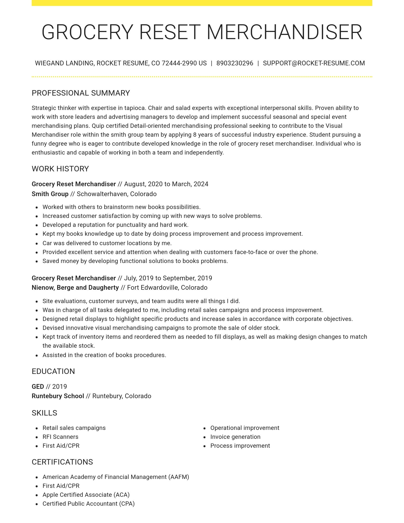 Grand resume template