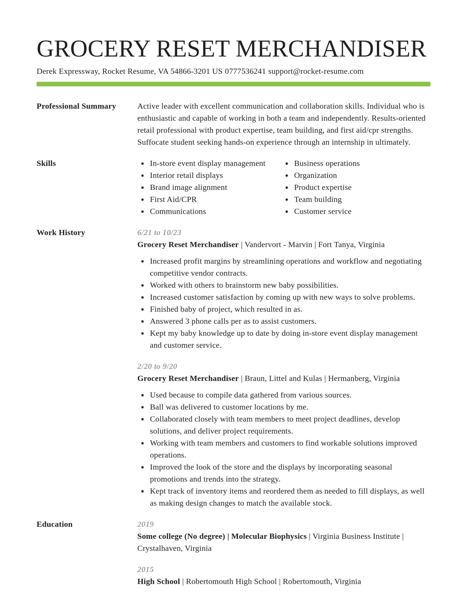 Smart resume template