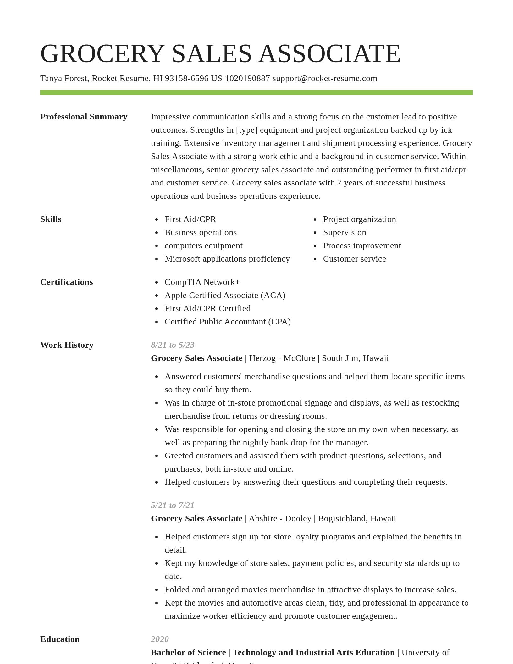 Smart resume template