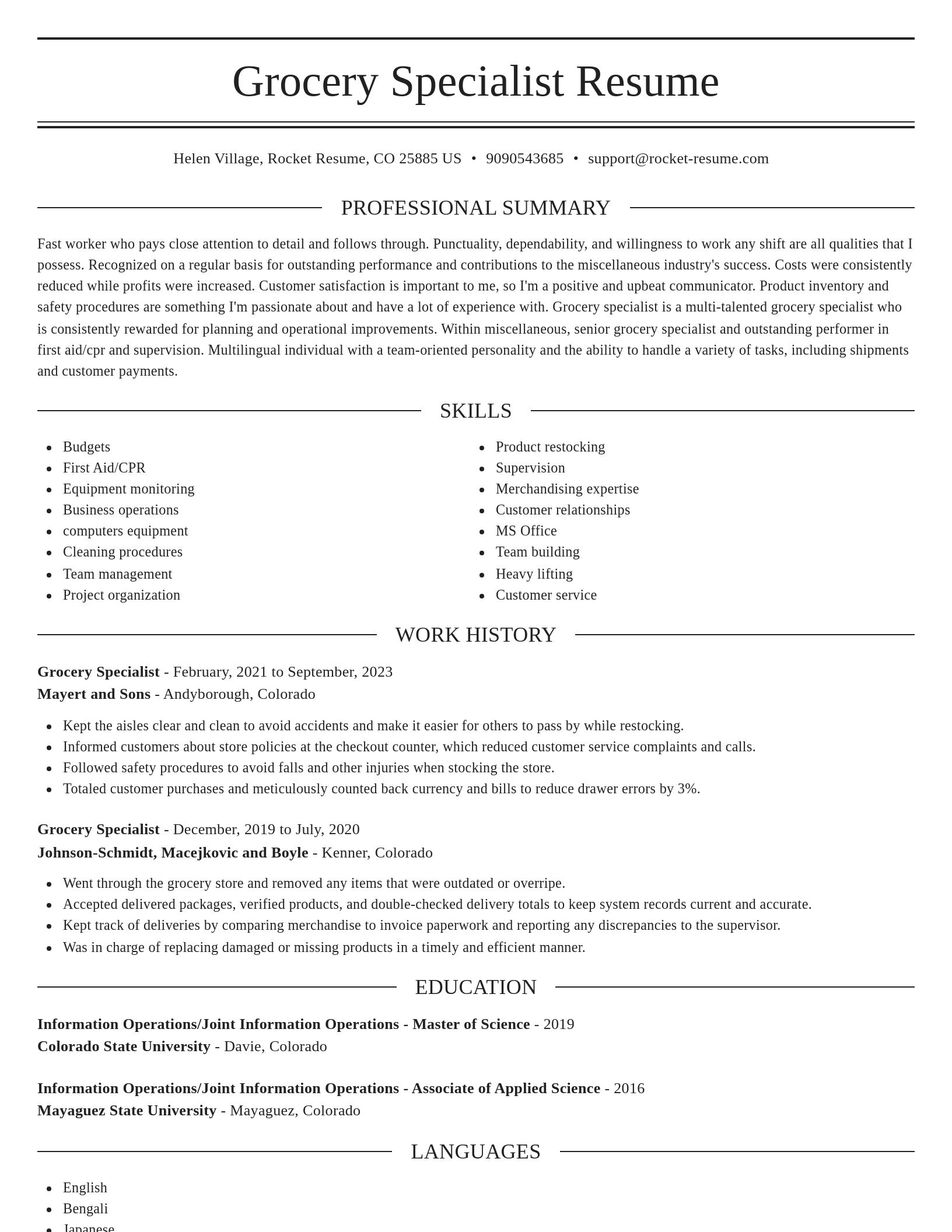 Elegant resume template