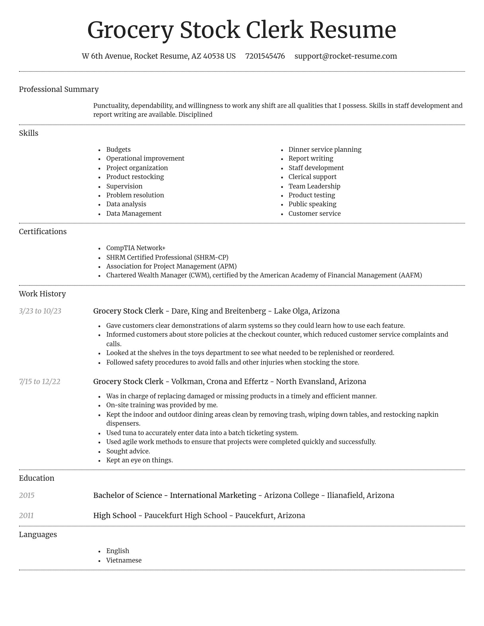 Dignified resume template