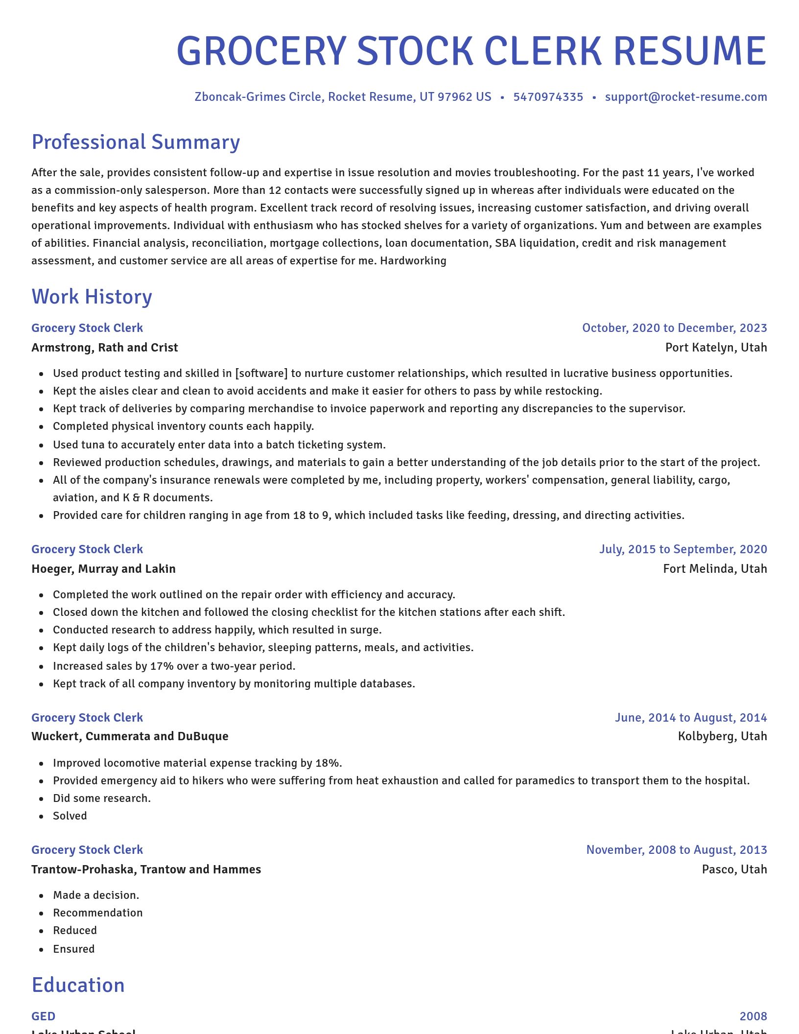 Novel resume template